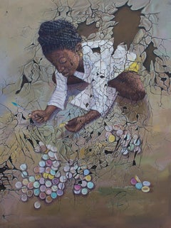 Onka (Numeración) - Siglo XXI, Contemporáneo, Figurativo, Expresionista, Mujer