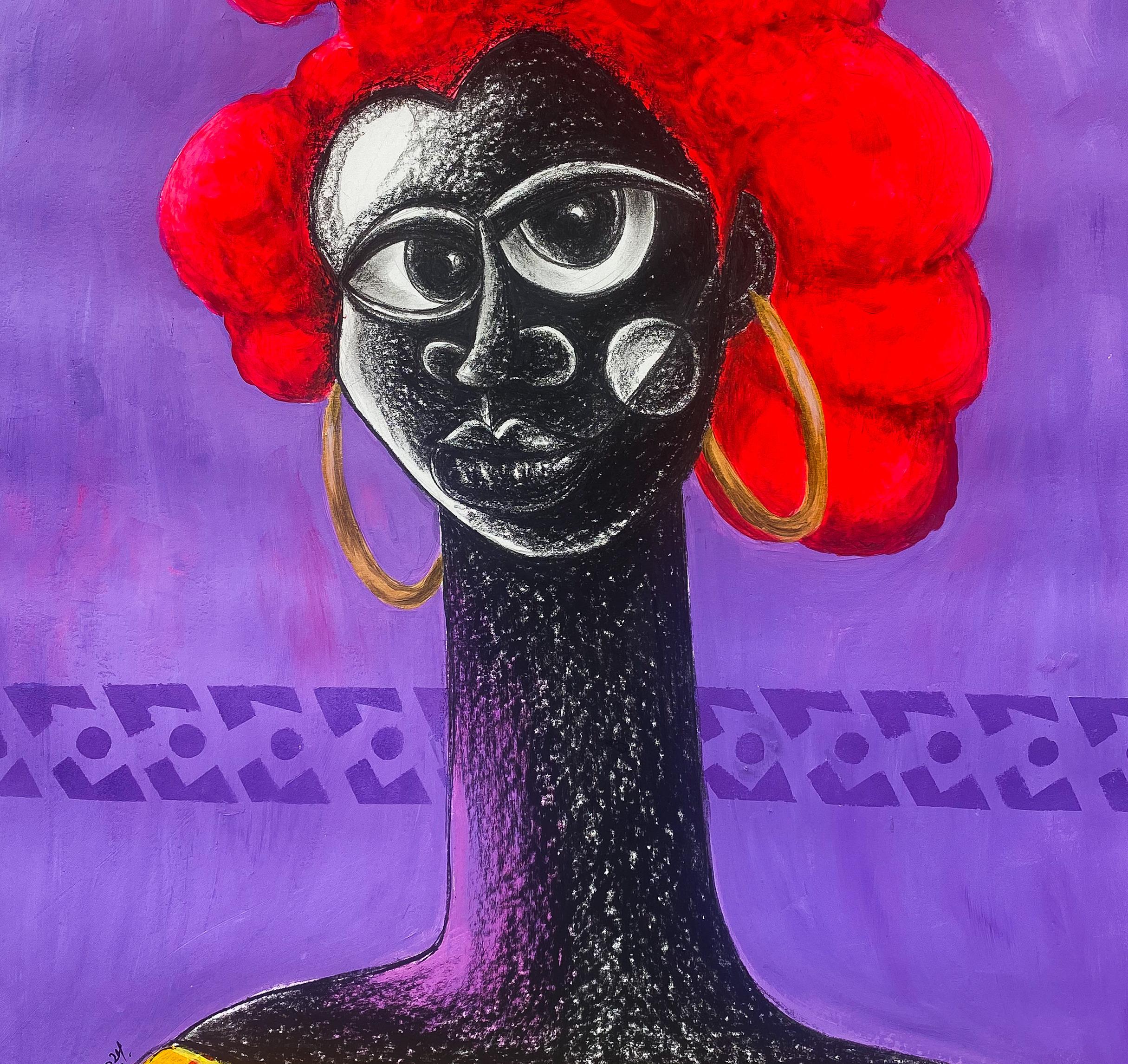Hibiscus - Siglo XXI, Contemporáneo, Pintura figurativa, Técnica mixta, Mujer en venta 2