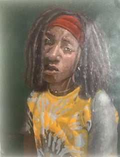 Solitario Con Pensamientos 1 - Siglo XXI, Contemporáneo, Retrato Figurativo, Mujer