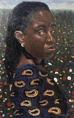 Dama madura - Siglo XXI, Contemporáneo, Retrato figurativo, Mujer, Naturaleza