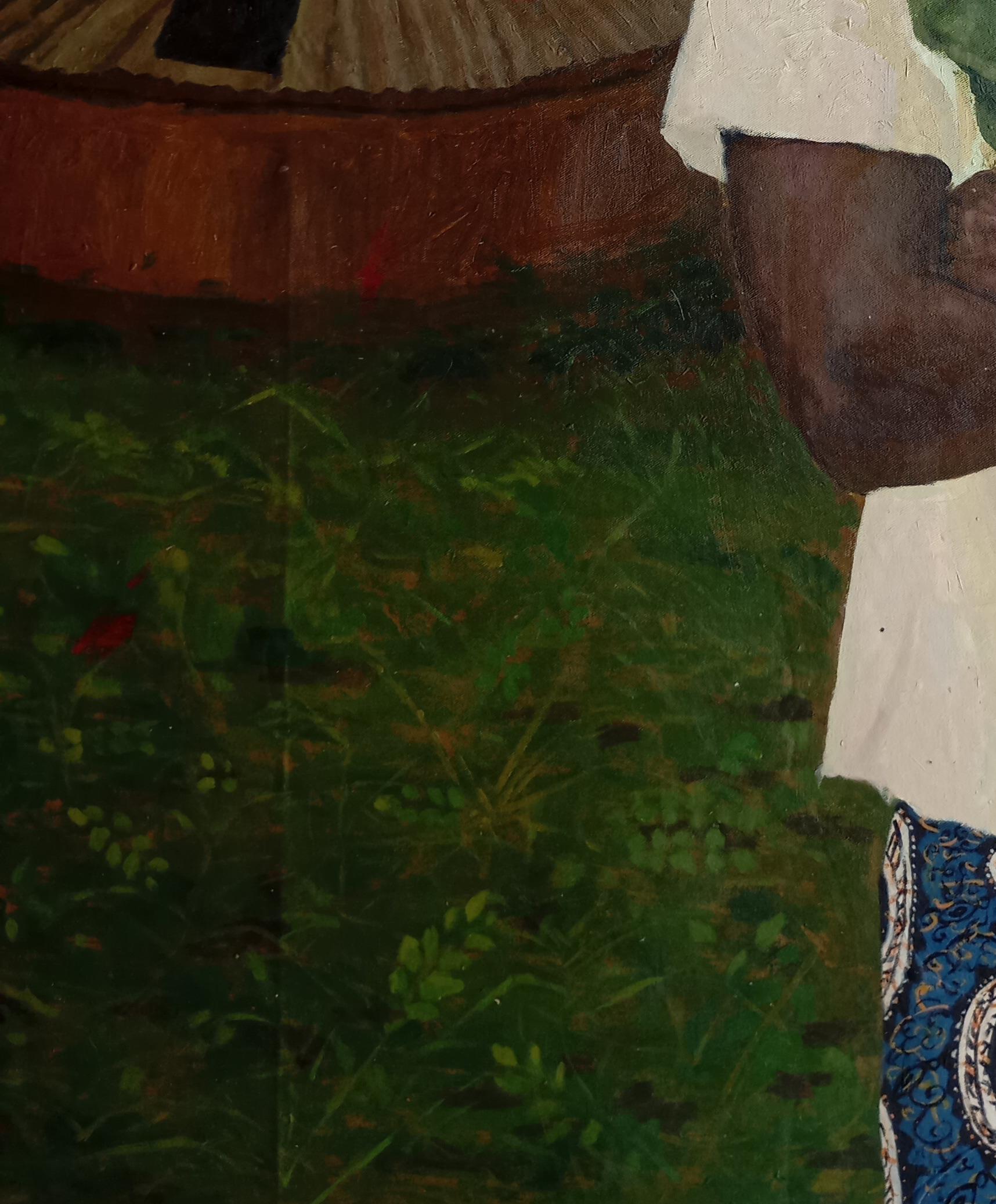 Ogo Enyi (Acqua nel buco) - XXI secolo, Contemporaneo, Figurativo, Paesaggio - Painting Espressionista di Olamilekan Bello