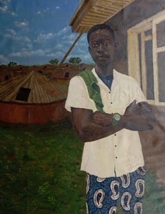 Ogo Enyi (Agua en el agujero) - Siglo XXI, Contemporáneo, Figurativo, Paisaje