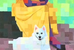 A Better Friend 2 - 21st Century, Contemporary, Figurative, Pixel, Women, Animal