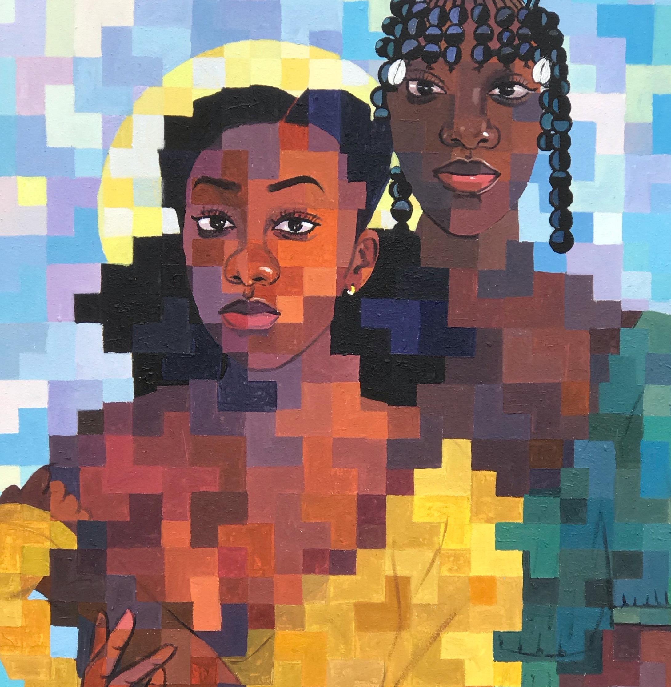 Abiyamo (Mothers That Nurtures) - 21. Jahrhundert, Zeitgenössisch, Figurativ, Pixel im Angebot 2