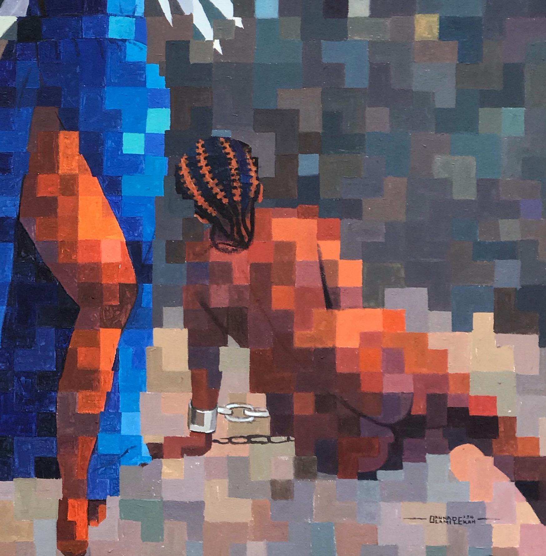 Un'ode alla libertà -21° secolo, Contemporaneo, Figurativo, Pixelato, Donne nude in vendita 1