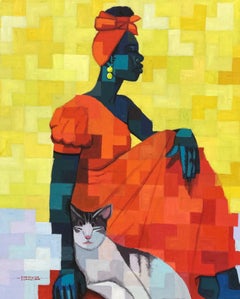 Imp de Reflexión - Siglo XXI, Contemporáneo, Figurativo, Píxel, Mujer, Animal