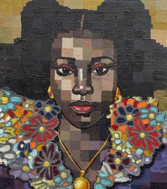 Subtle 6 - 21° secolo, Contemporaneo, Ritratto figurativo, Pixelato, Donna