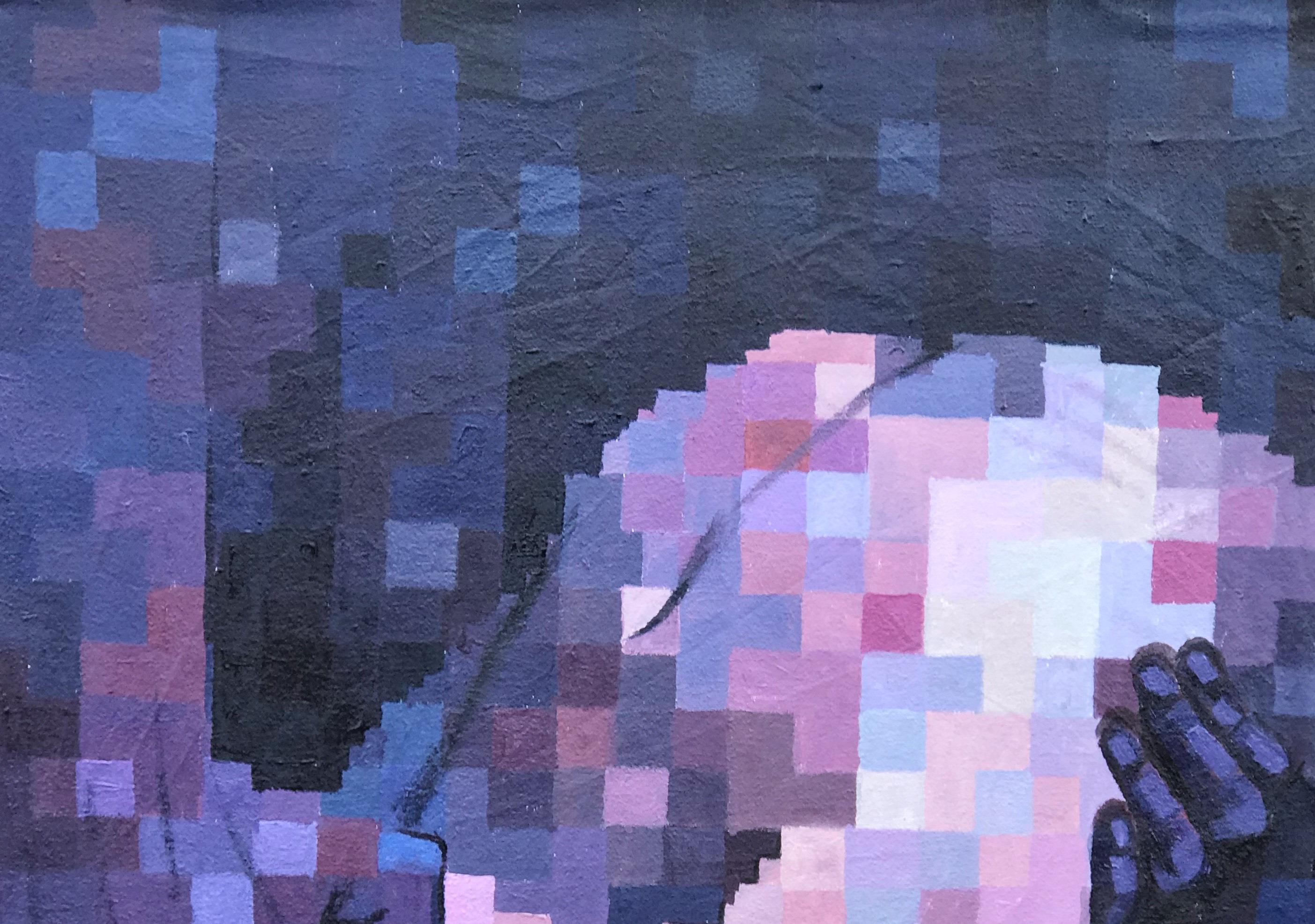Tempel Gottes 2 - 21. Jahrhundert, Zeitgenössisch, Figurativ, Verpixelt, Frauen, Nackt – Painting von Olamilekan Okunade