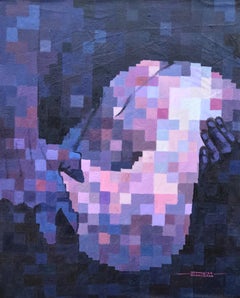Templo de Dios 2 - Siglo XXI, Contemporáneo, Figurativo, Pixelado, Mujer, Desnudo
