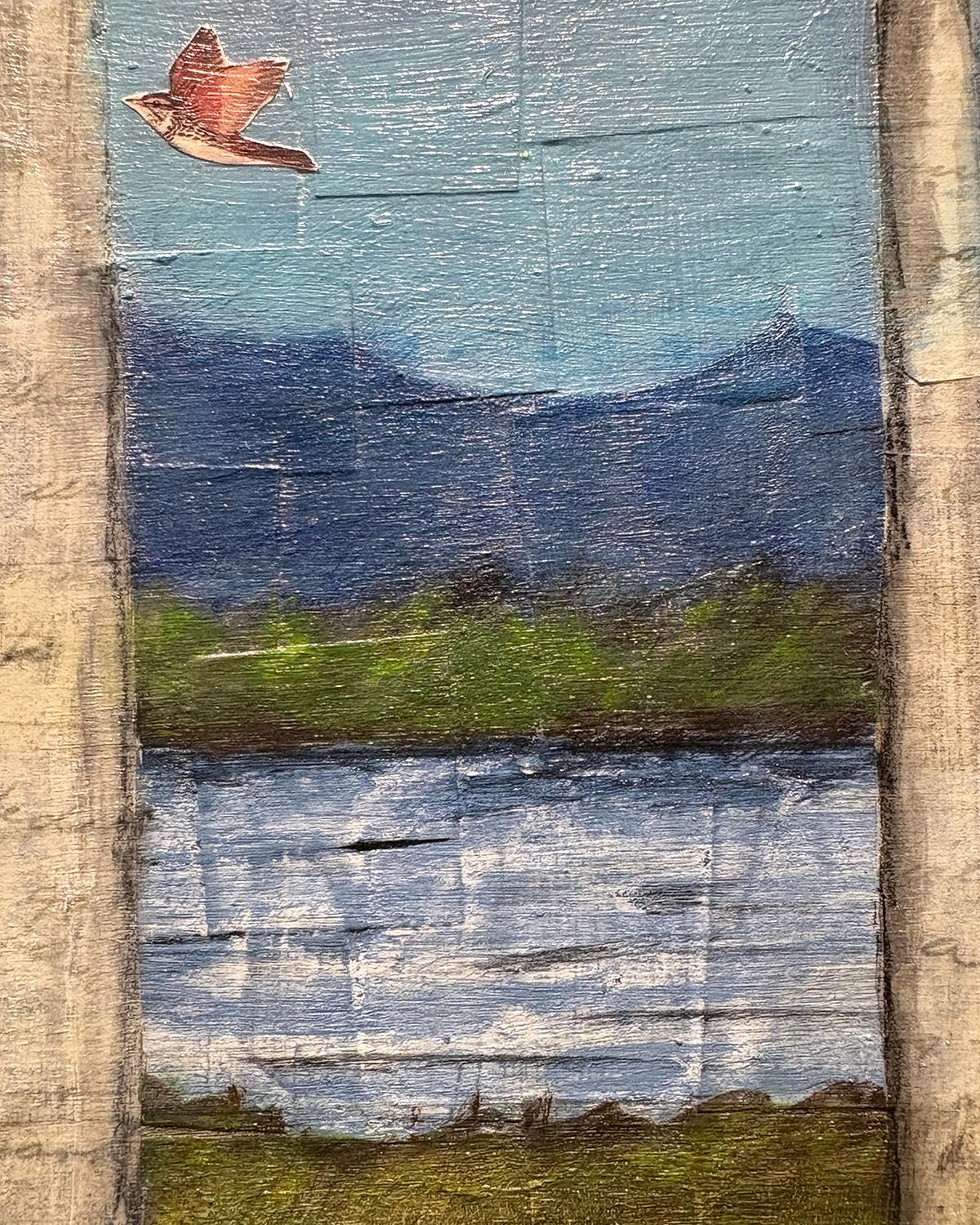 Nesting Season (Whimsical Collage of Female Figure and Birds in the Forest) For Sale 5