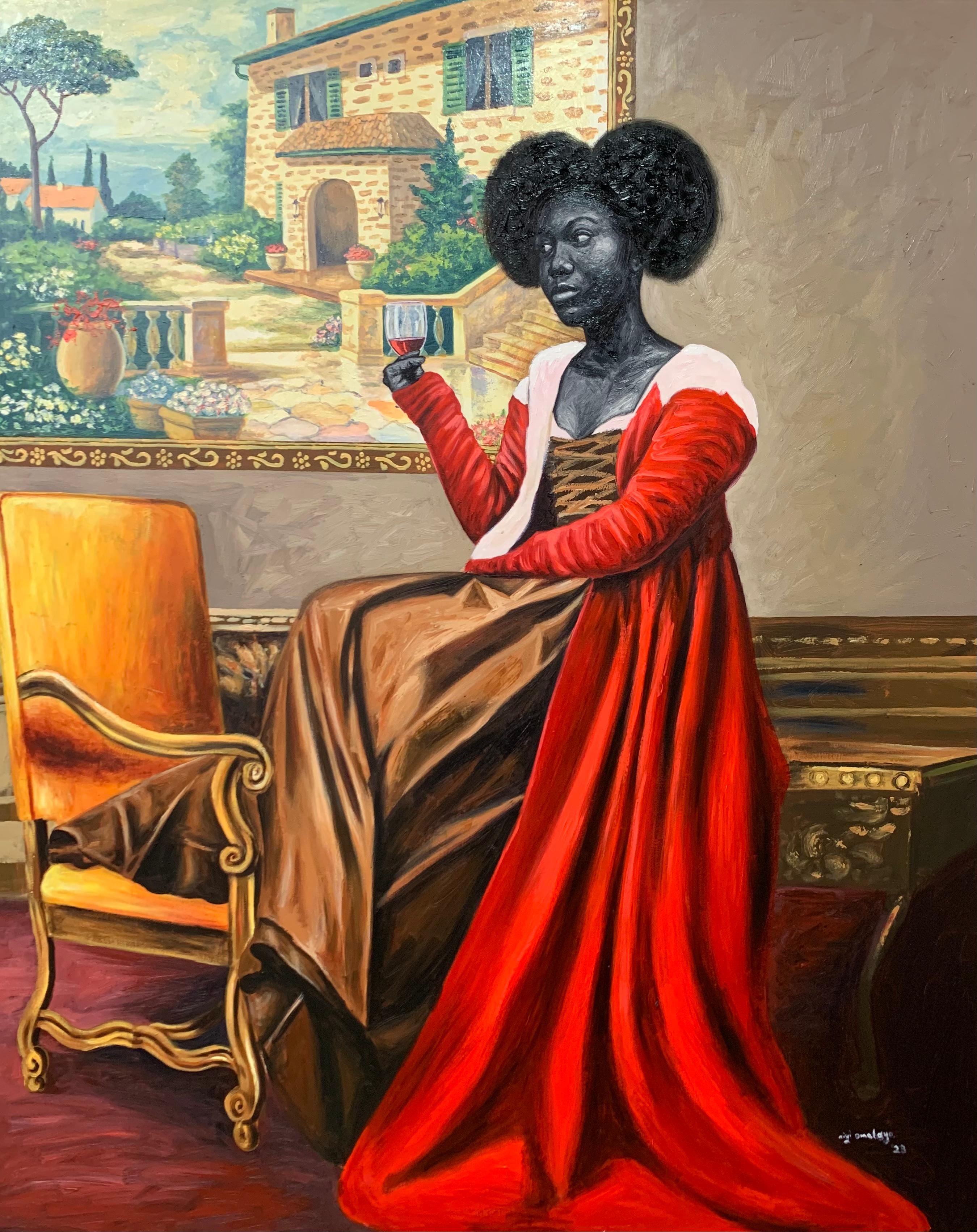 Olaniyi Omotayo Portrait Painting – Innerer Frieden