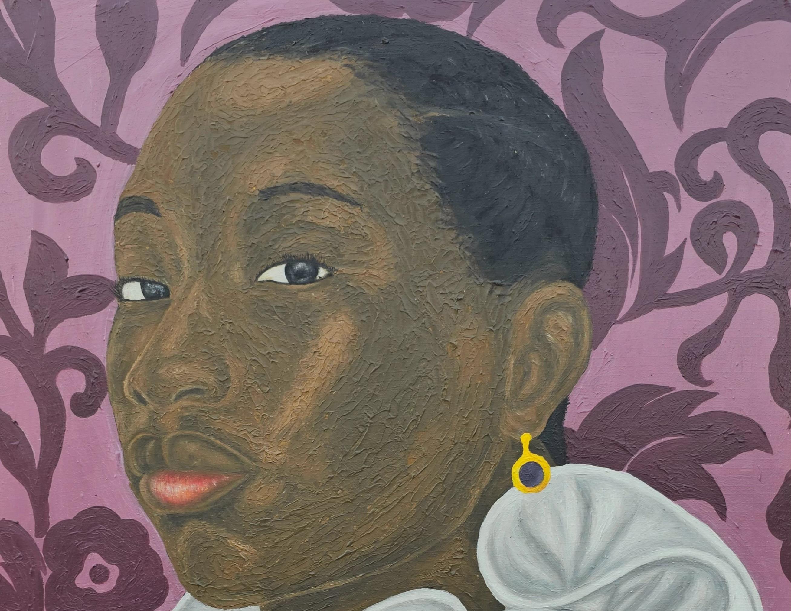 Black Royalty - 21st Century Contemporary, Figurative Portrait, Women, Modern - Painting by Olaniyi Timothy