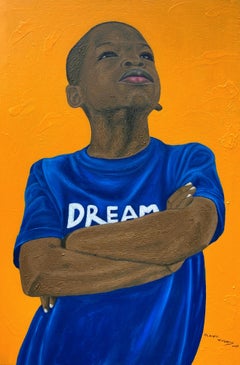 Niño con un sueño en los ojos -Siglo XXI Contemporáneo, Figurativo, Gente moderna
