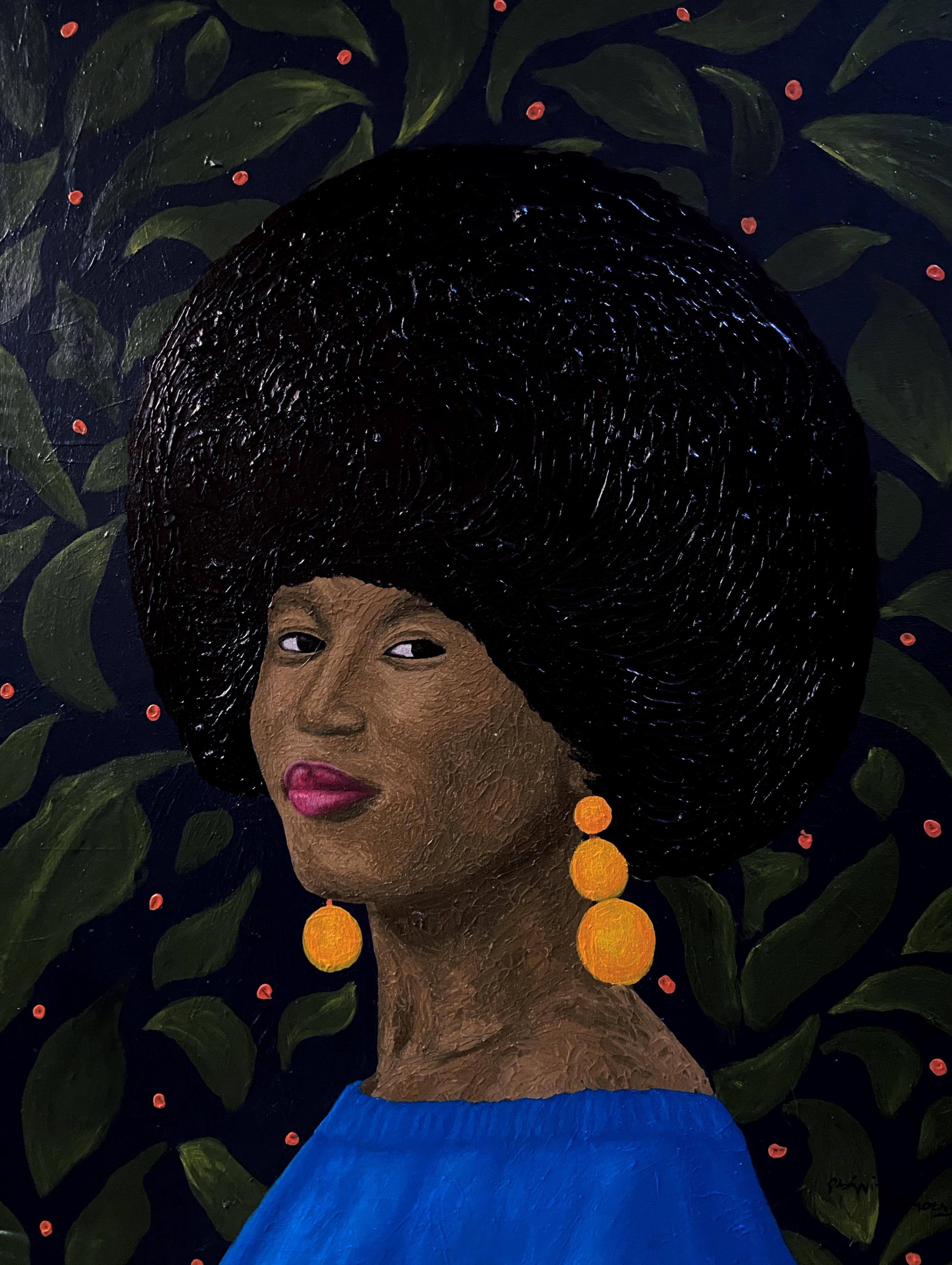 Olaniyi Timothy Figurative Painting - Embracing Self -21st Century Contemporary, Figurative, Portrait, Modern, Women