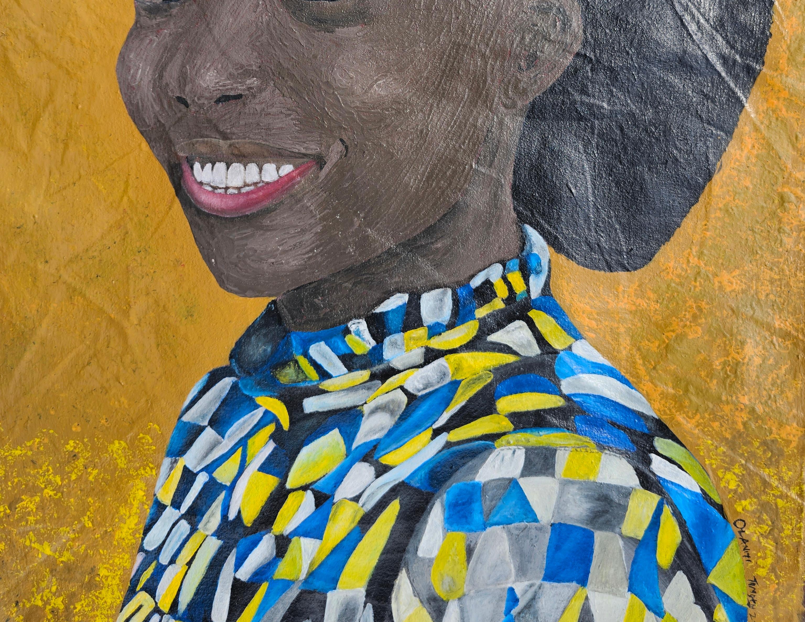 Resplandor Enigmático (Un retrato de Gracia y Virtud) - Siglo XXI, Contemporáneo - Painting Realista de Olaniyi Timothy