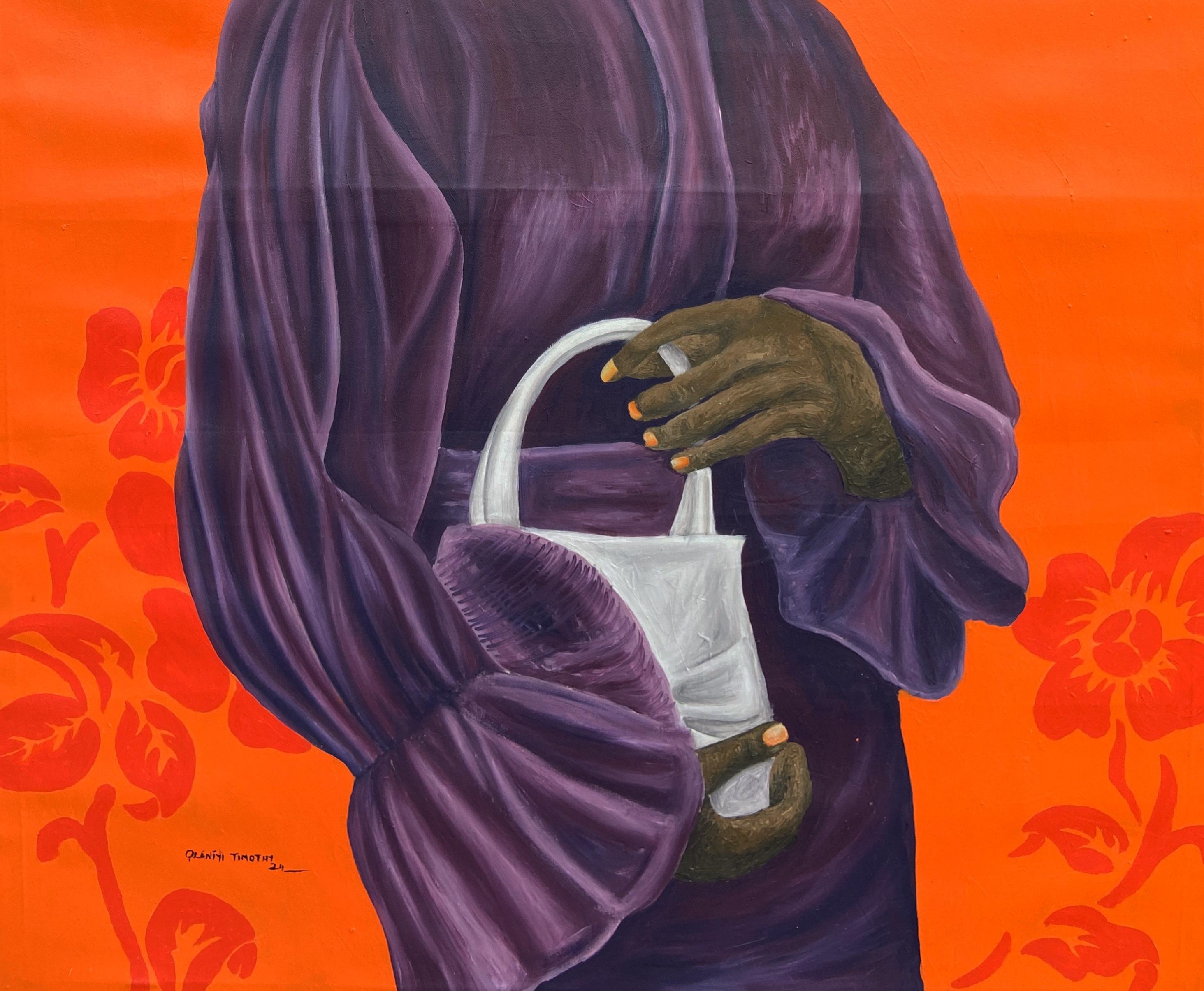 Her Innocence - 21st Century Contemporary, Figurative, Portrait, Women, Modern - Expressionist Painting by Olaniyi Timothy