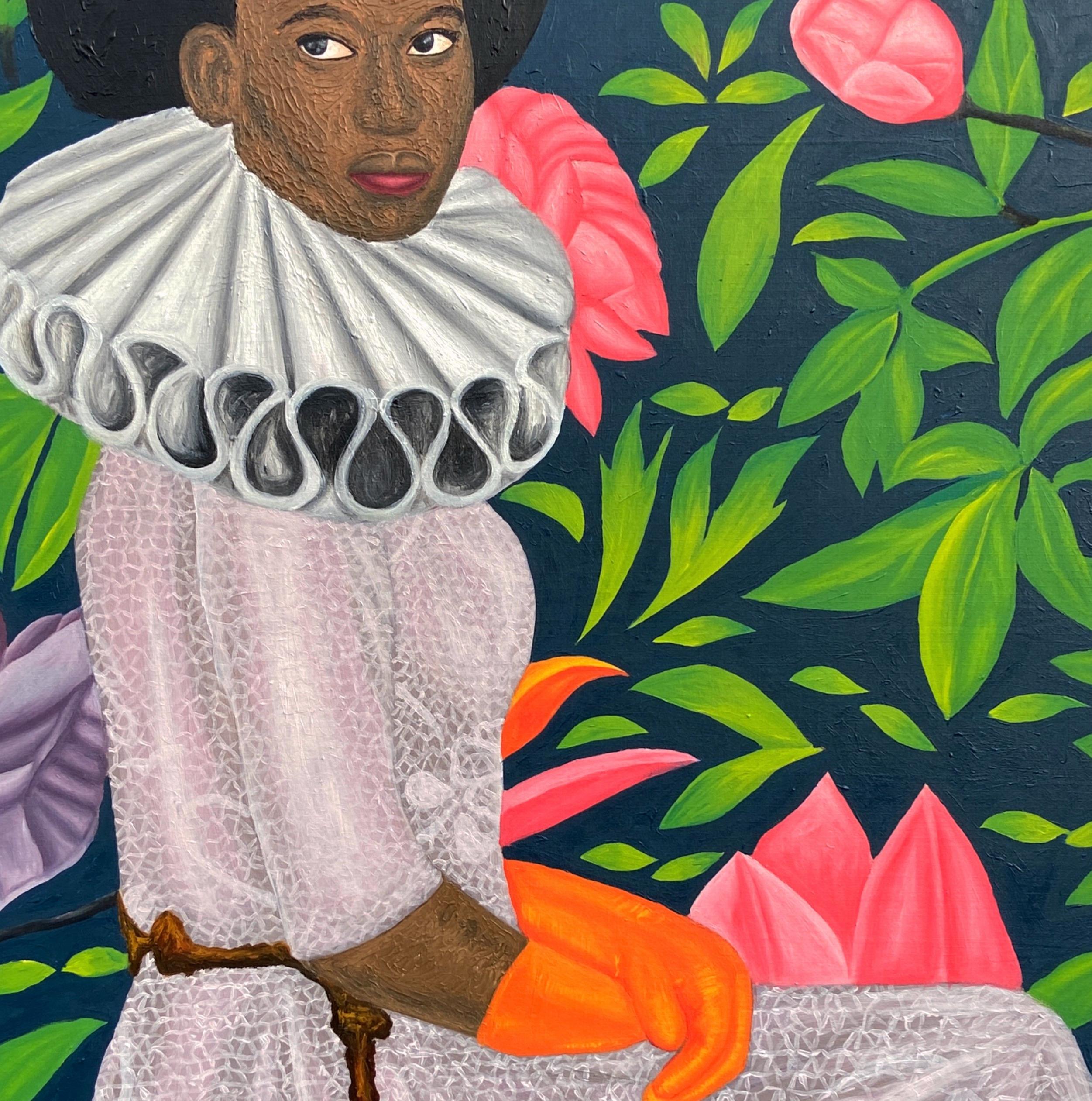 In Her Solace - 21st Century Contemporary, Figurative, Portrait, Women, Modern For Sale 1