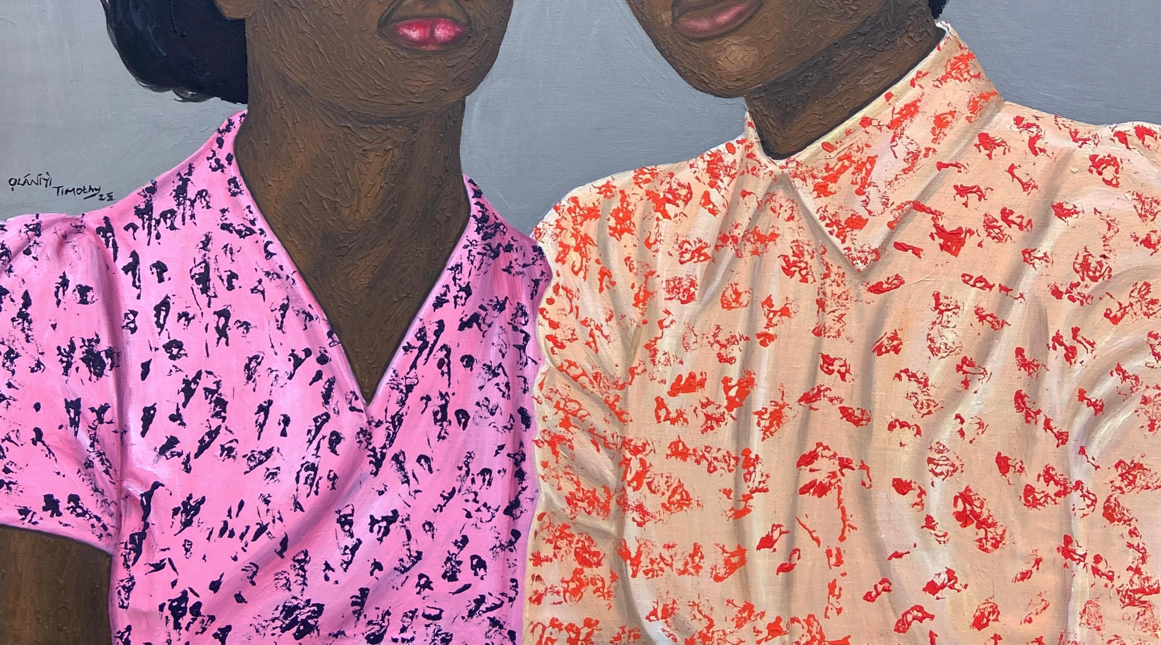 En Quién Confío - Siglo XXI Contemporáneo, Retrato Figurativo, Mujer Moderna - Painting Expresionista de Olaniyi Timothy