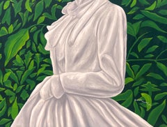 Dama De Blanco 1 - Siglo XXI Contemporáneo, Figurativo, Retrato, Mujer, Moderno