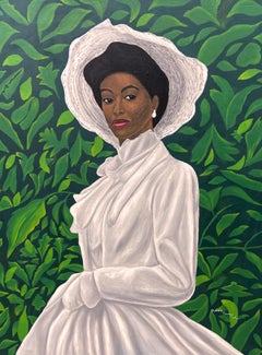 Dama De Blanco 1 - Siglo XXI Contemporáneo, Figurativo, Retrato, Mujer, Moderno