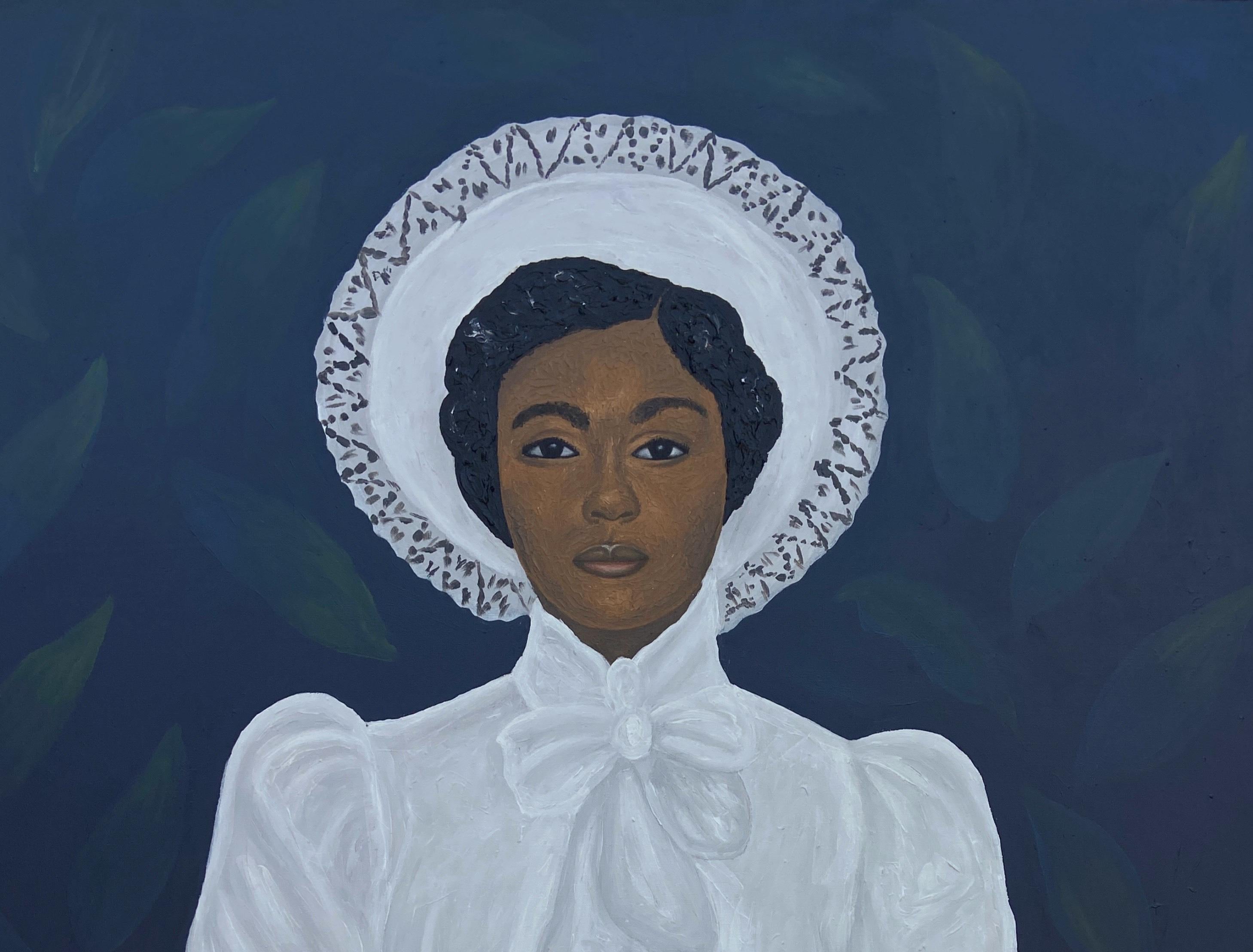 Dama De Blanco 2 - Siglo XXI Contemporáneo, Figurativo, Retrato, Mujer, Moderno - Painting de Olaniyi Timothy