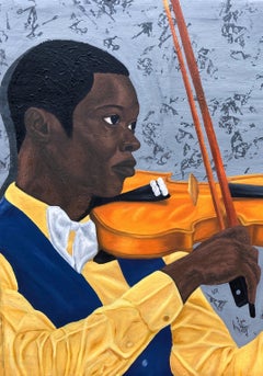 Language of Strings -21st Century Contemporary, Figurative, Music, Modern Men
