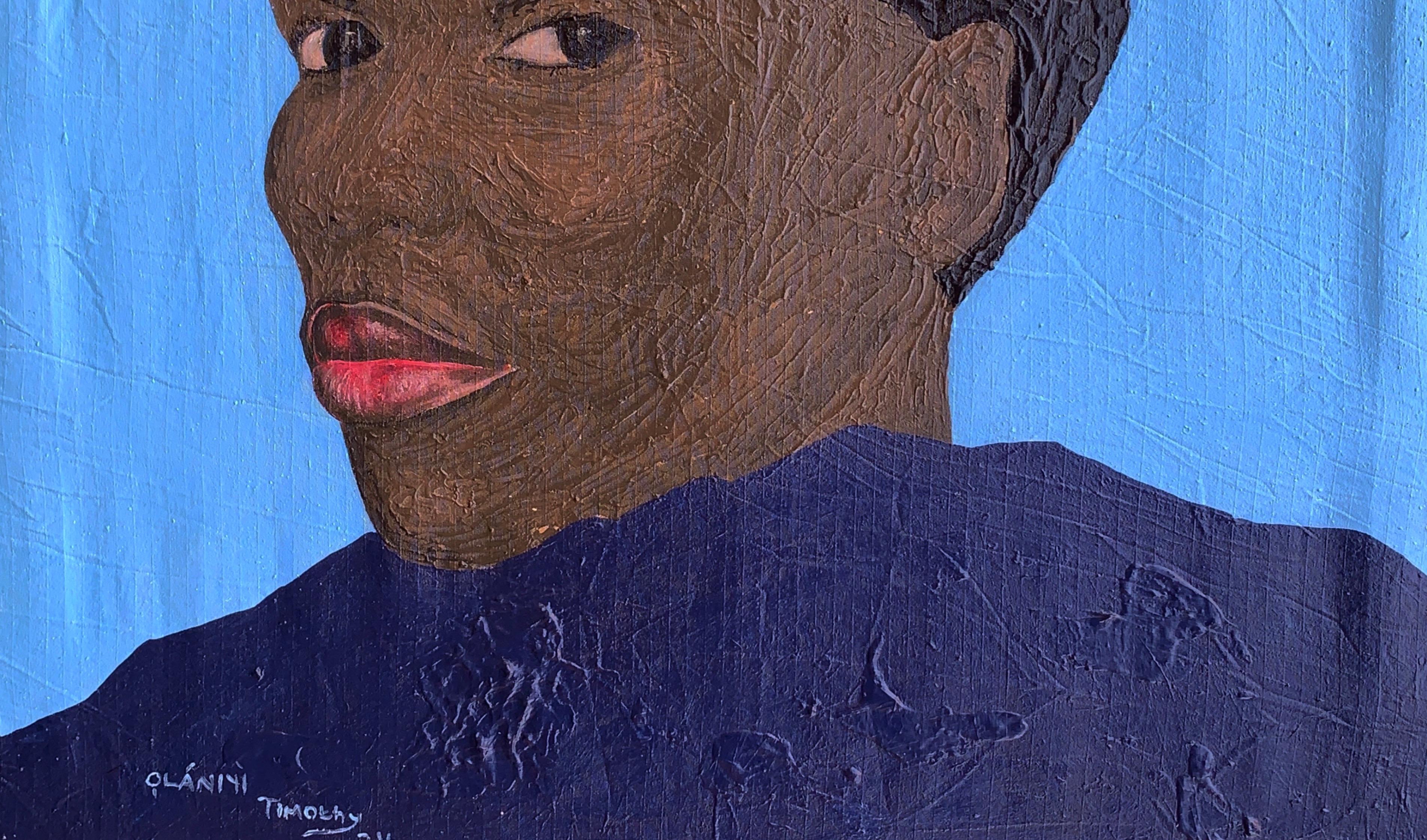 Mind Emancipation 3 -21st Century Contemporary, Figurative, Portrait, Modern Men (Expressionismus), Painting, von Olaniyi Timothy