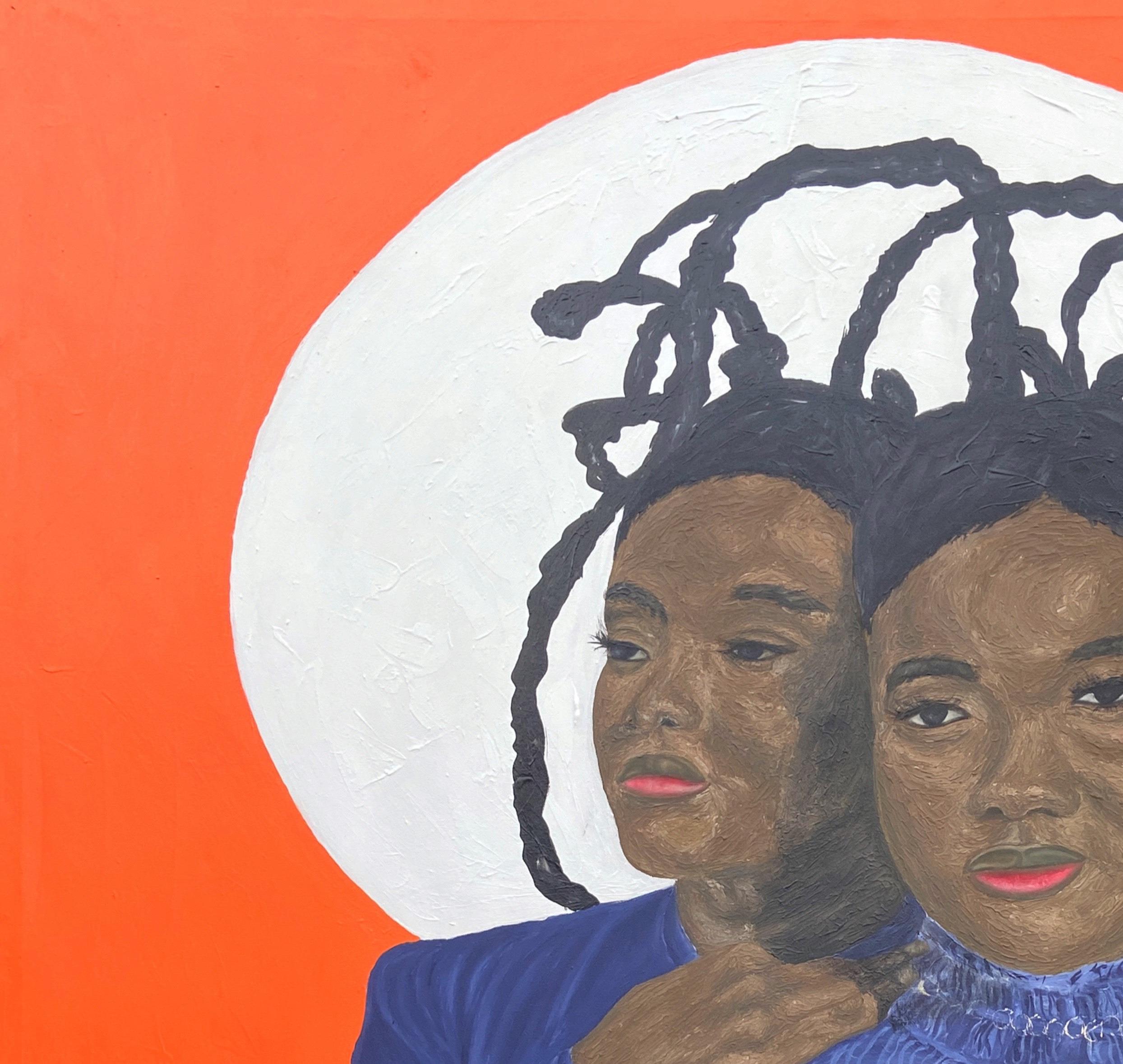 Soul Sisters -21° Secolo Contemporaneo, Ritratto figurativo, Donne Amore, Africa - Painting di Olaniyi Timothy