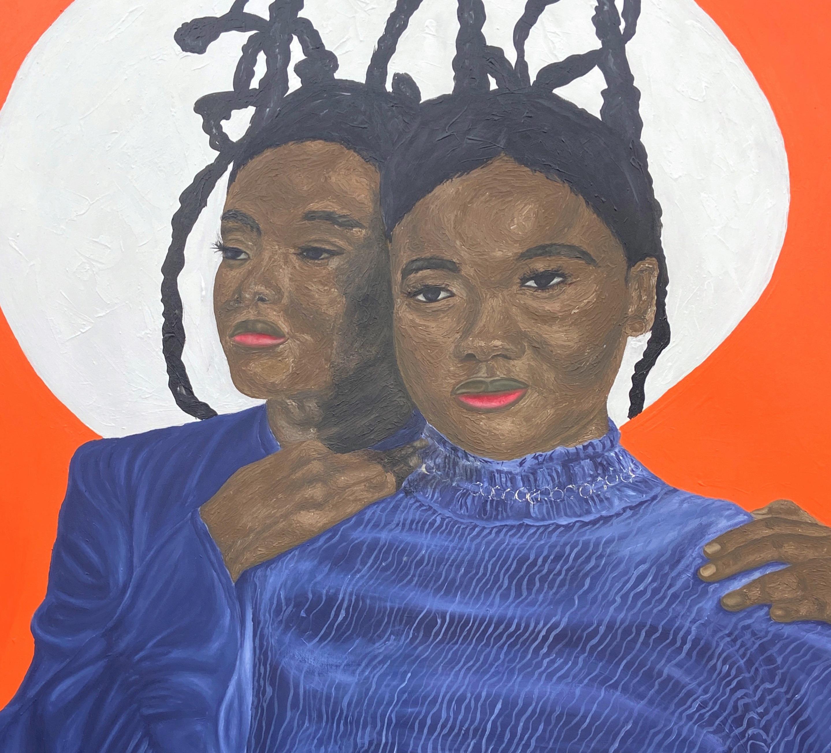 Soul Sisters -21° Secolo Contemporaneo, Ritratto figurativo, Donne Amore, Africa in vendita 1