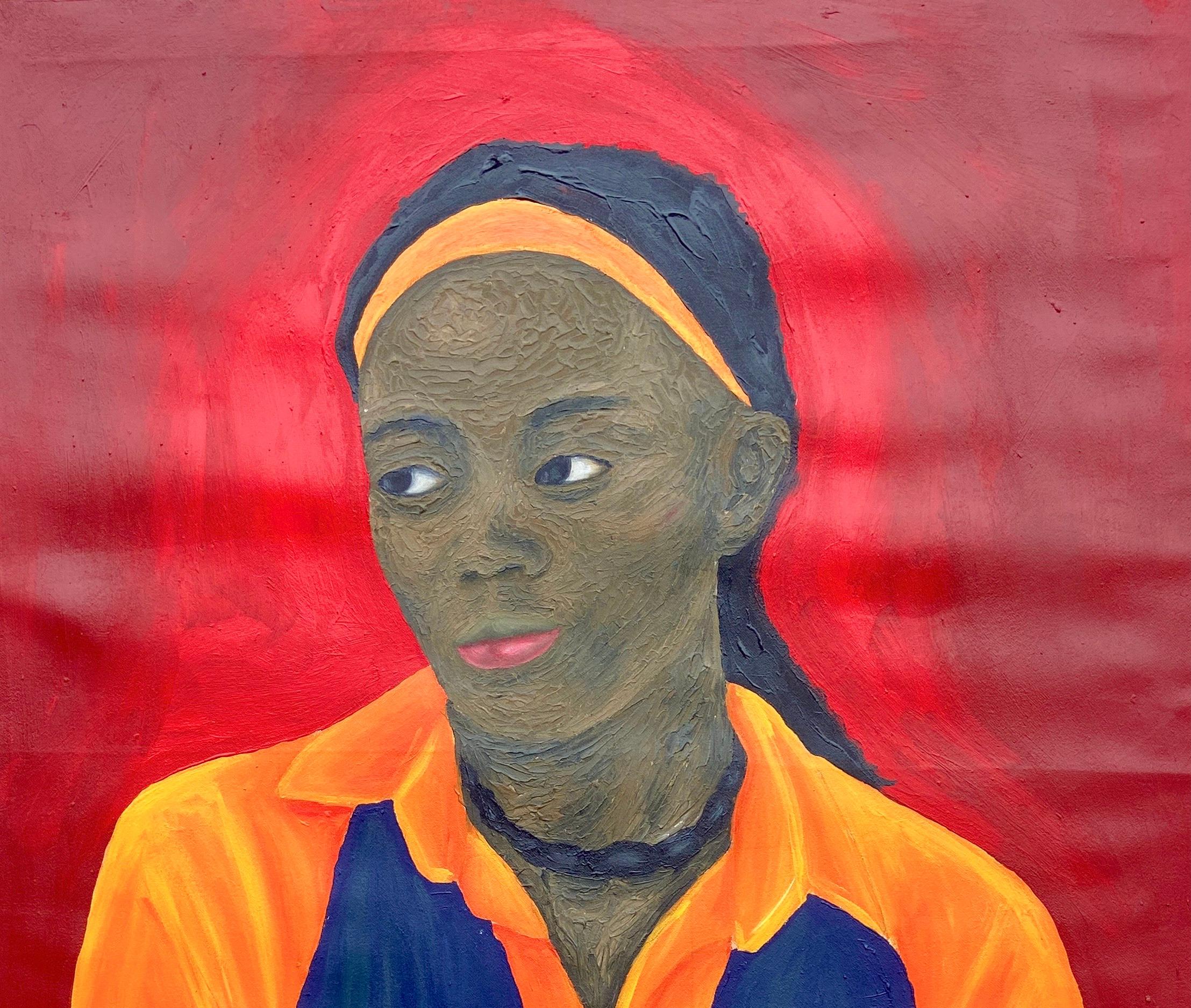 While I Wait 2 - 21. Jahrhundert, Zeitgenössisch, Figurativ, Porträt, Frauen, Liebe – Painting von Olaniyi Timothy