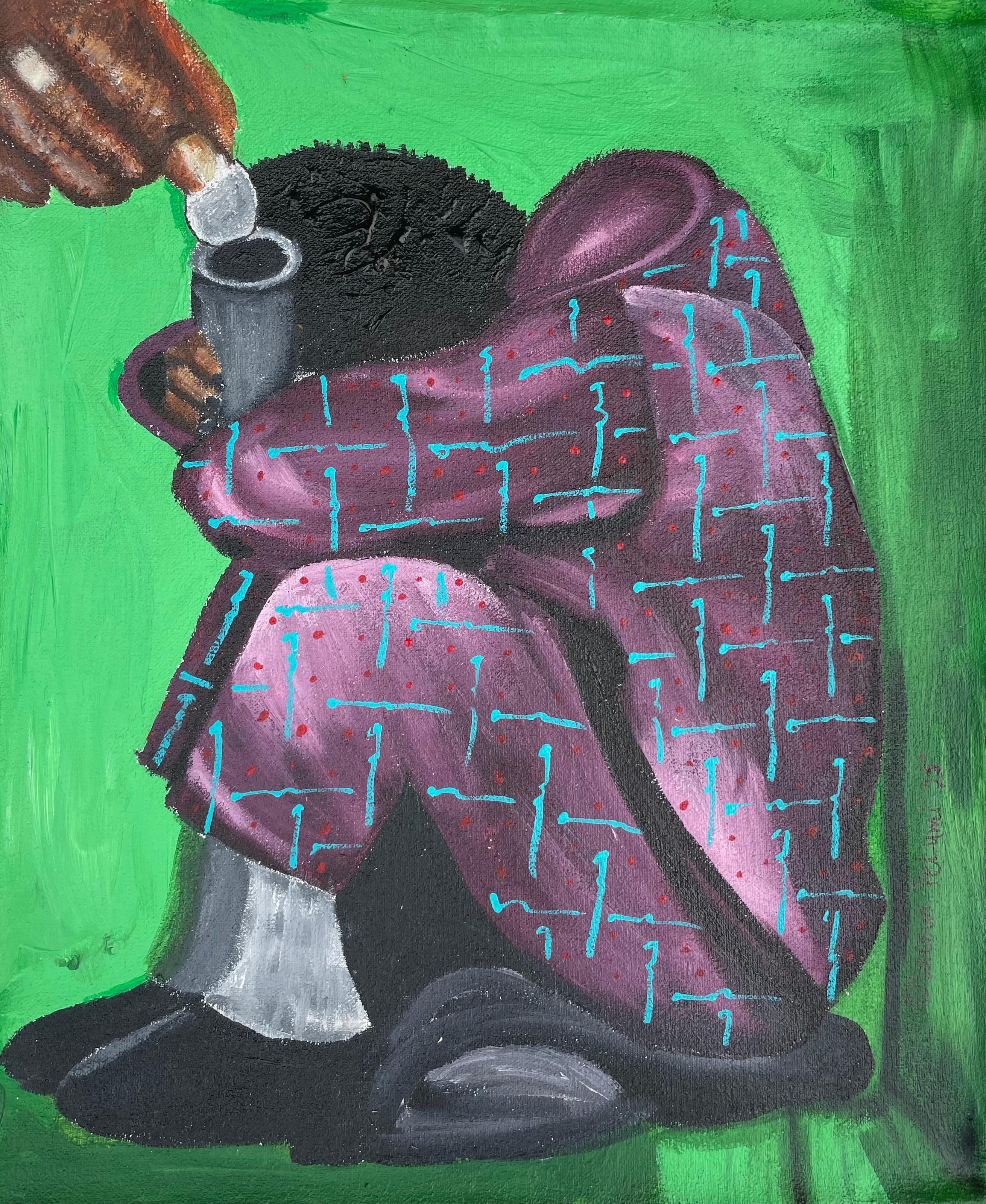 Act of Love - 21st Century, Contemporary, Figurative, Portrait, Modern, Green