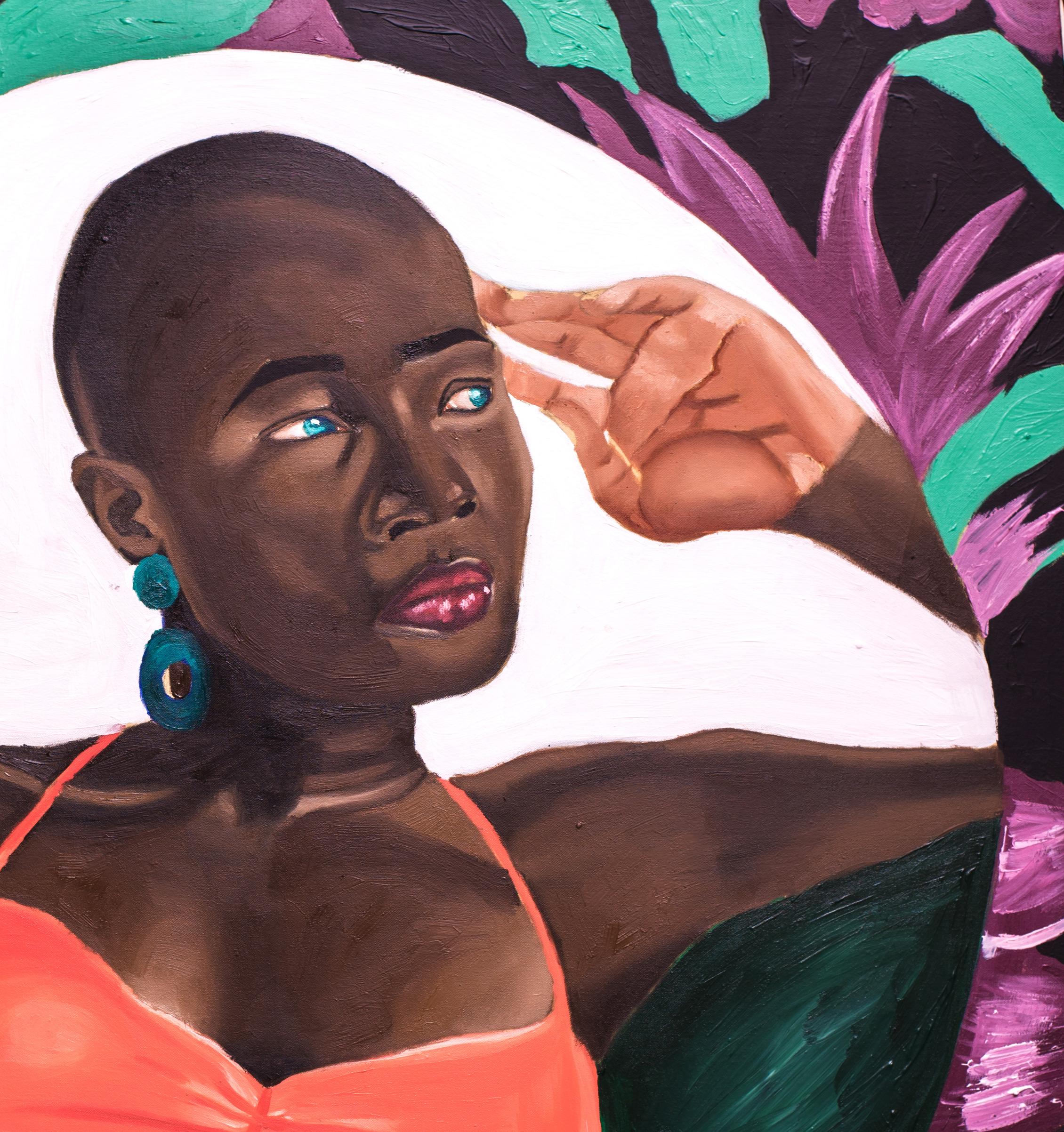 All By Myself - Contemporary Painting by Olaosun Oluwapelumi