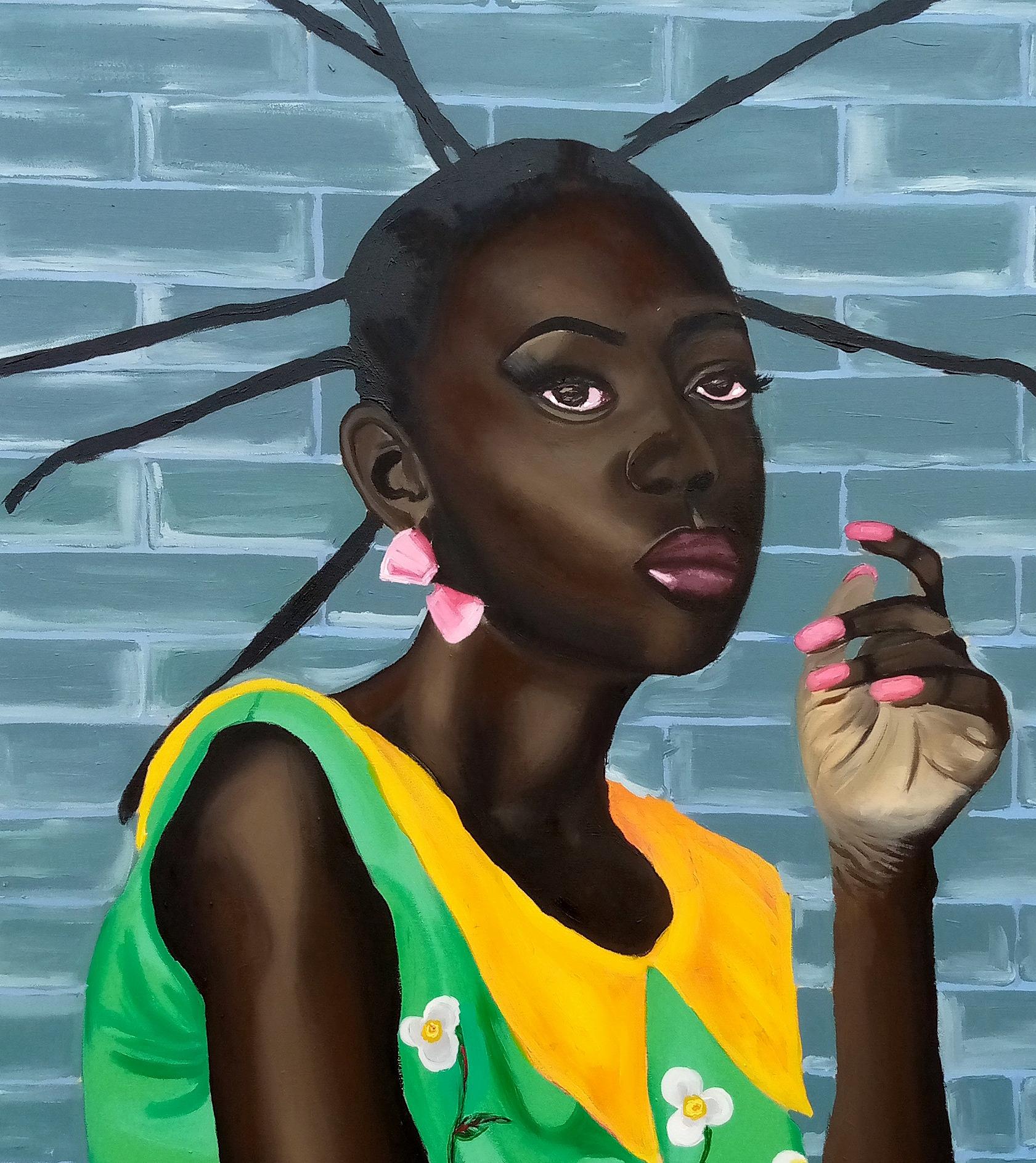 Beauty Within - Contemporary Painting by Olaosun Oluwapelumi