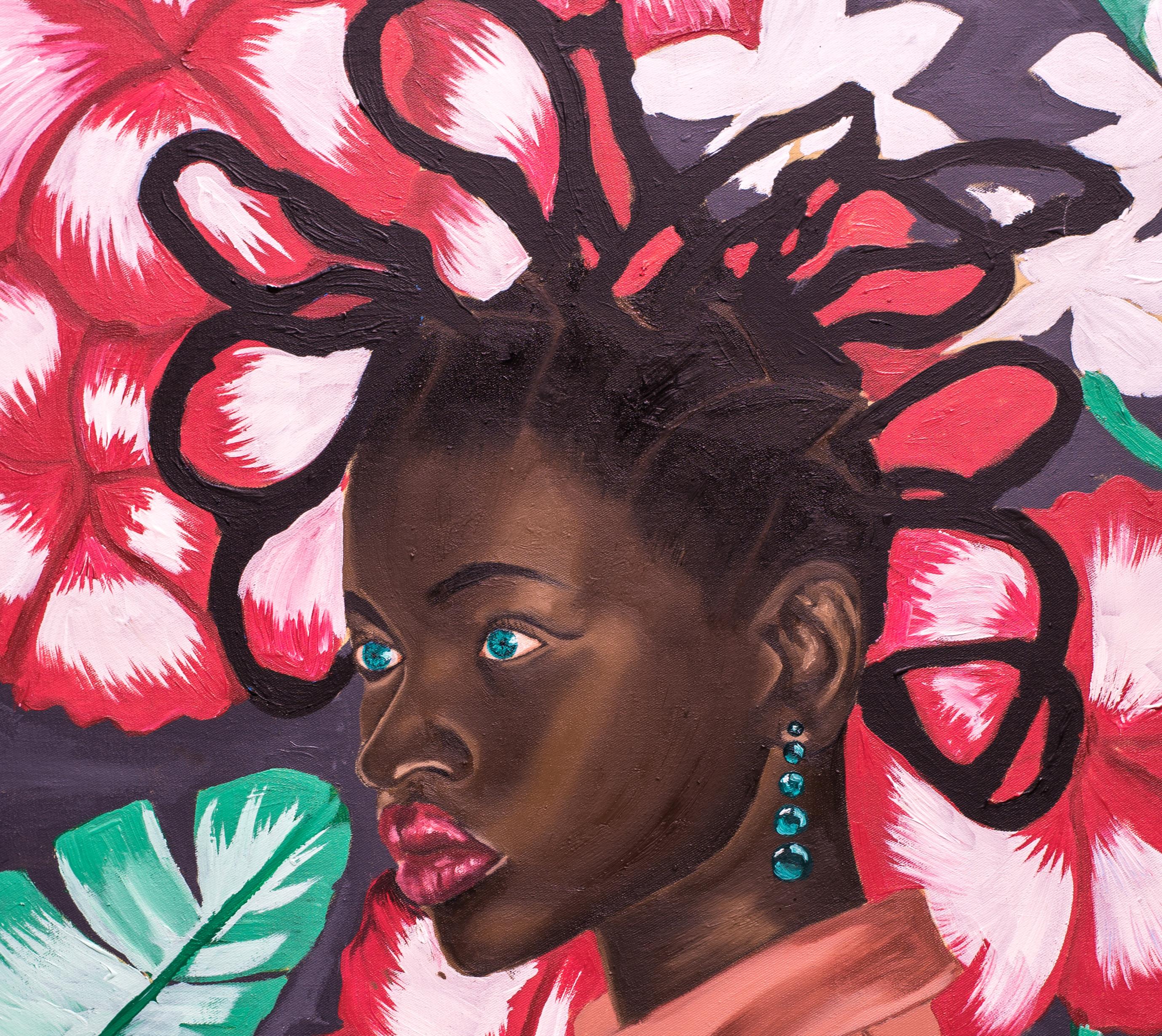 Black Beauty - Contemporary Painting by Olaosun Oluwapelumi