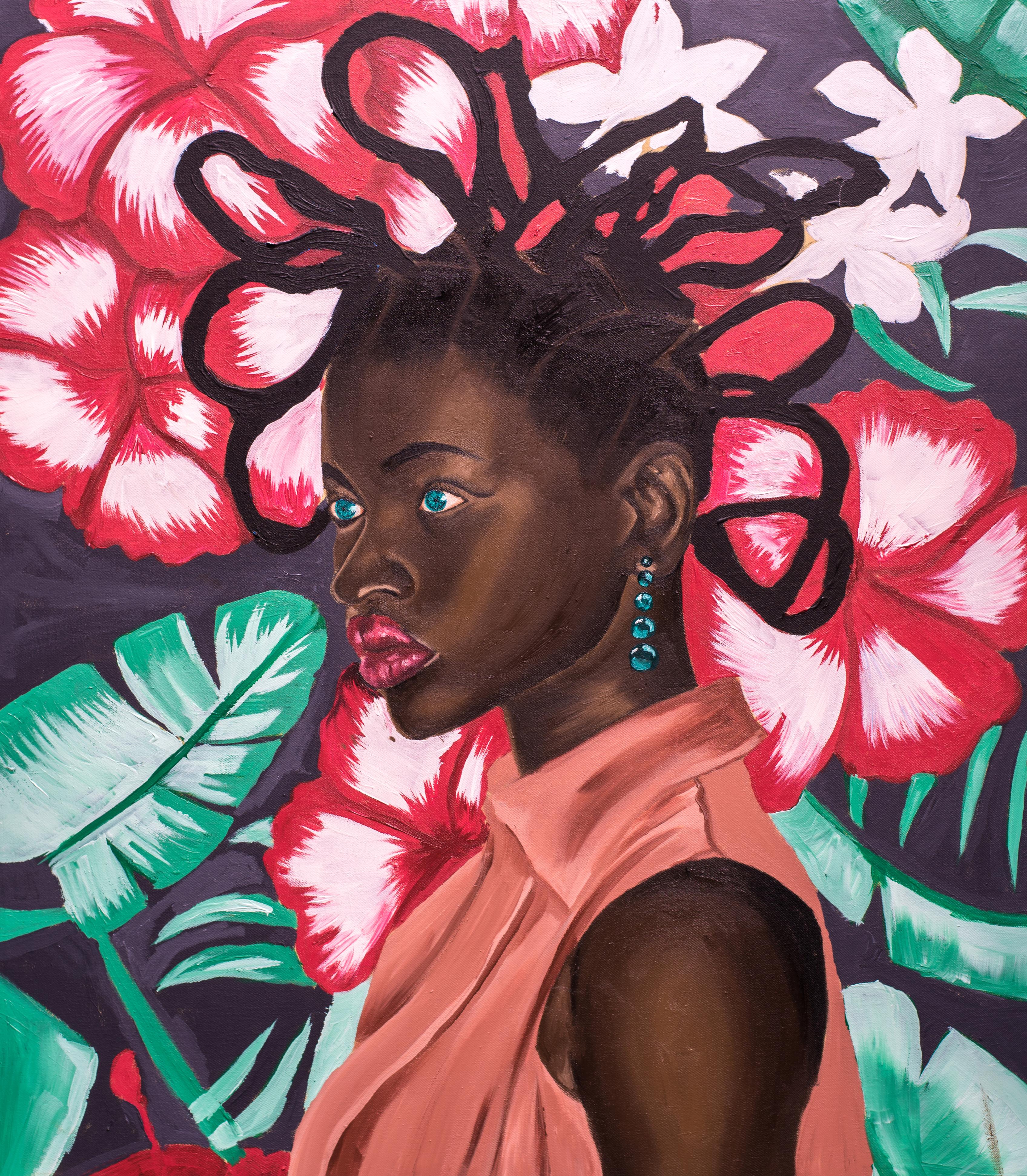 Figurative Painting de Olaosun Oluwapelumi - Belleza negra