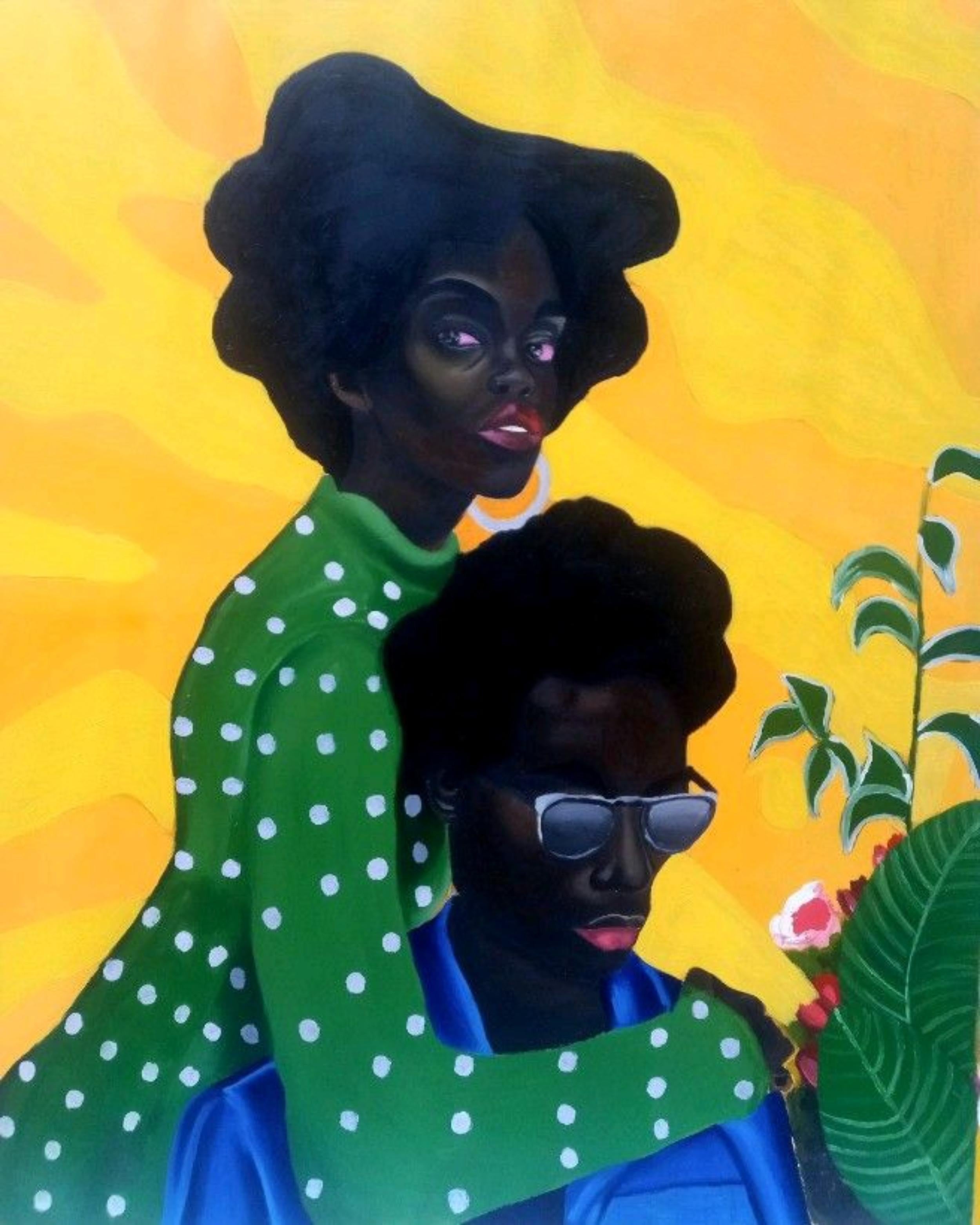 Olaosun Oluwapelumi Figurative Painting - Black Couple 2