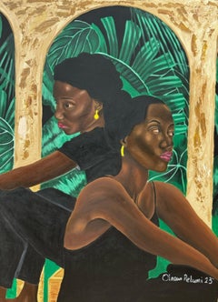 Broken Bond - 21st Century, Contemporary, Figurative Portrait, Women Art, Green