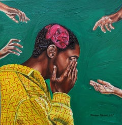 Distant Child - 21st Century, Contemporary, Figurative, Isolation, Green, Modern