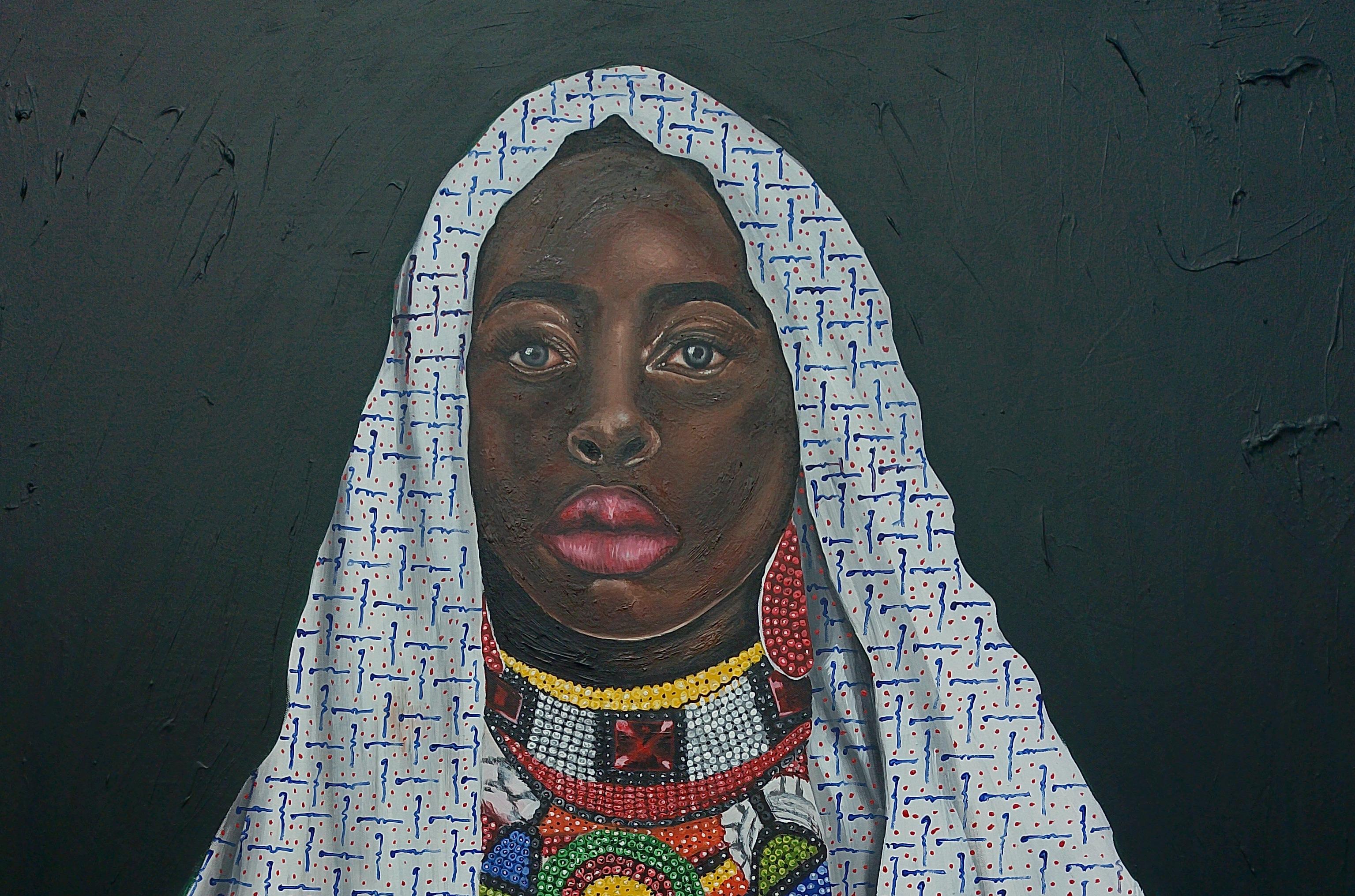 Genesis 2 -21. Jahrhundert, Zeitgenössisch, Figuratives Porträt, Kultur Afrika Frauen – Painting von Olaosun Oluwapelumi