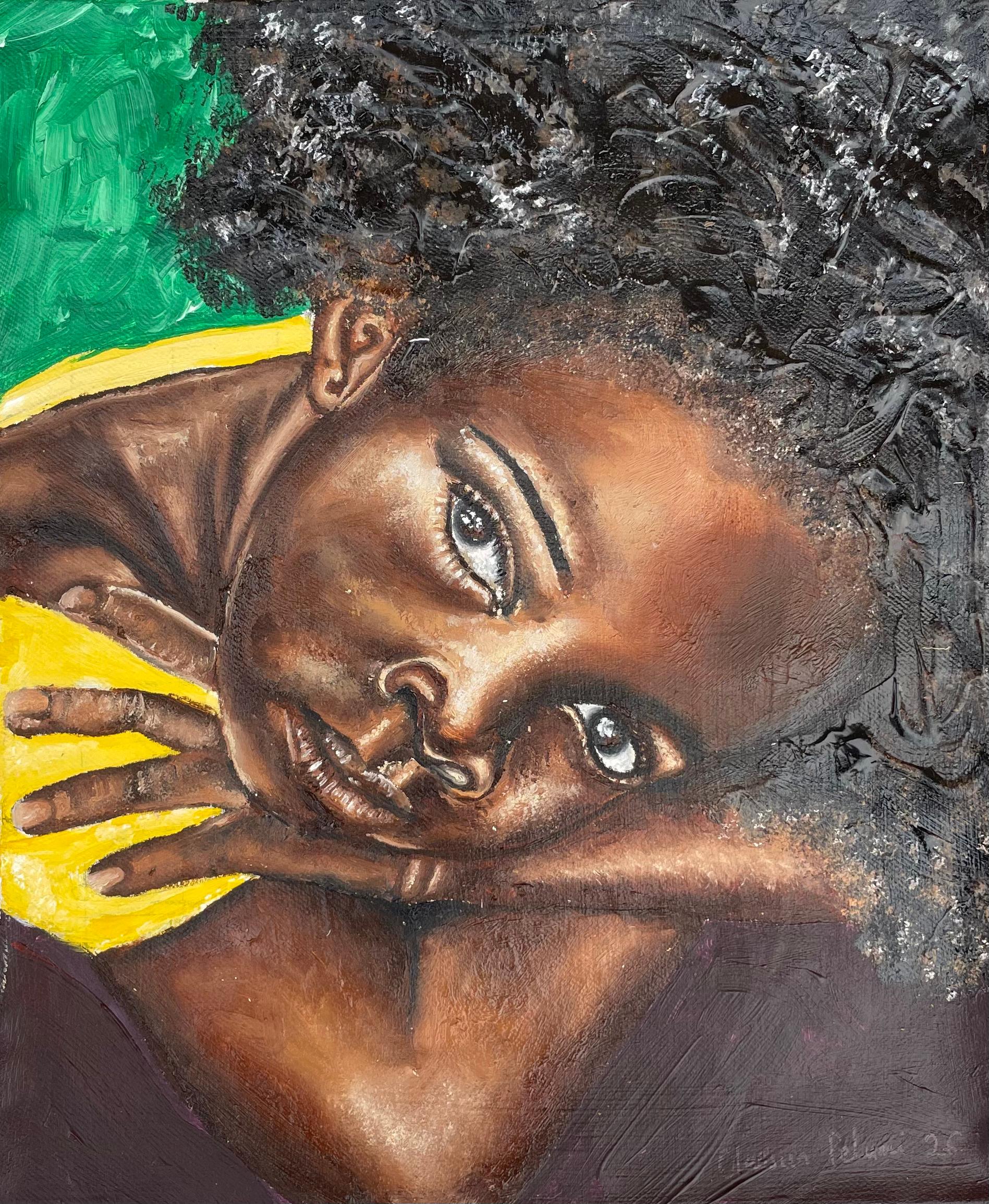 Greene & Greene -21e siècle, Contemporain, Figuratif, Portrait, Moderne, Vert