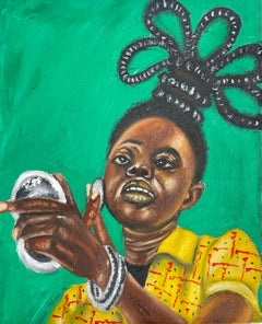 In Her Prime -21st Century, Contemporary, Figurative, Portrait, Modern, Green