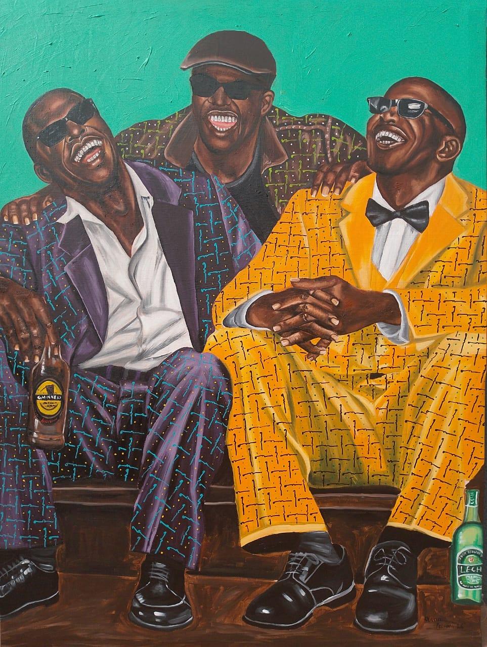 Joy Among Brothers 1 - 21st Century, Contemporary Figurative, Modern, Men