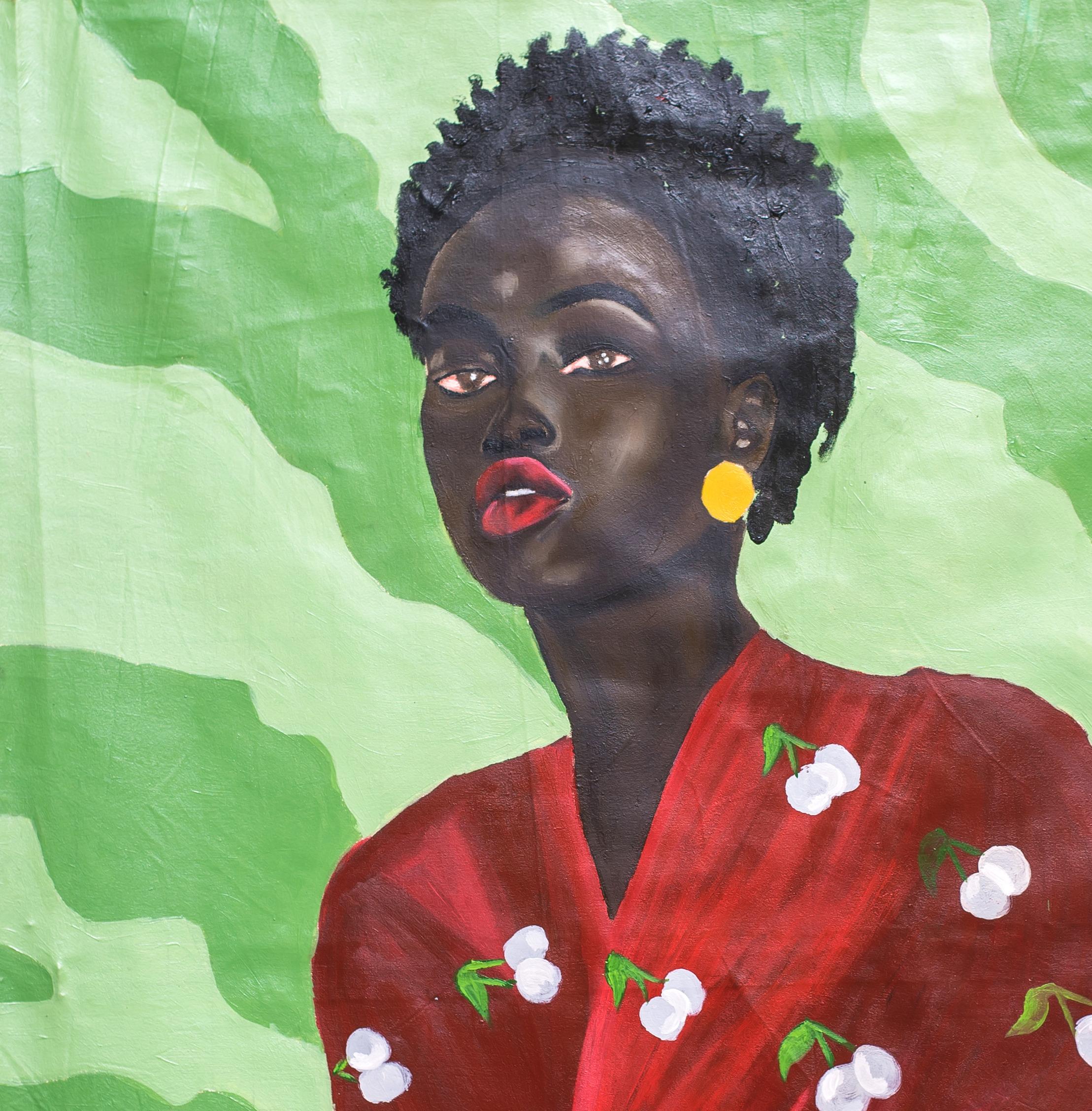 Just a Girl - Painting by Olaosun Oluwapelumi