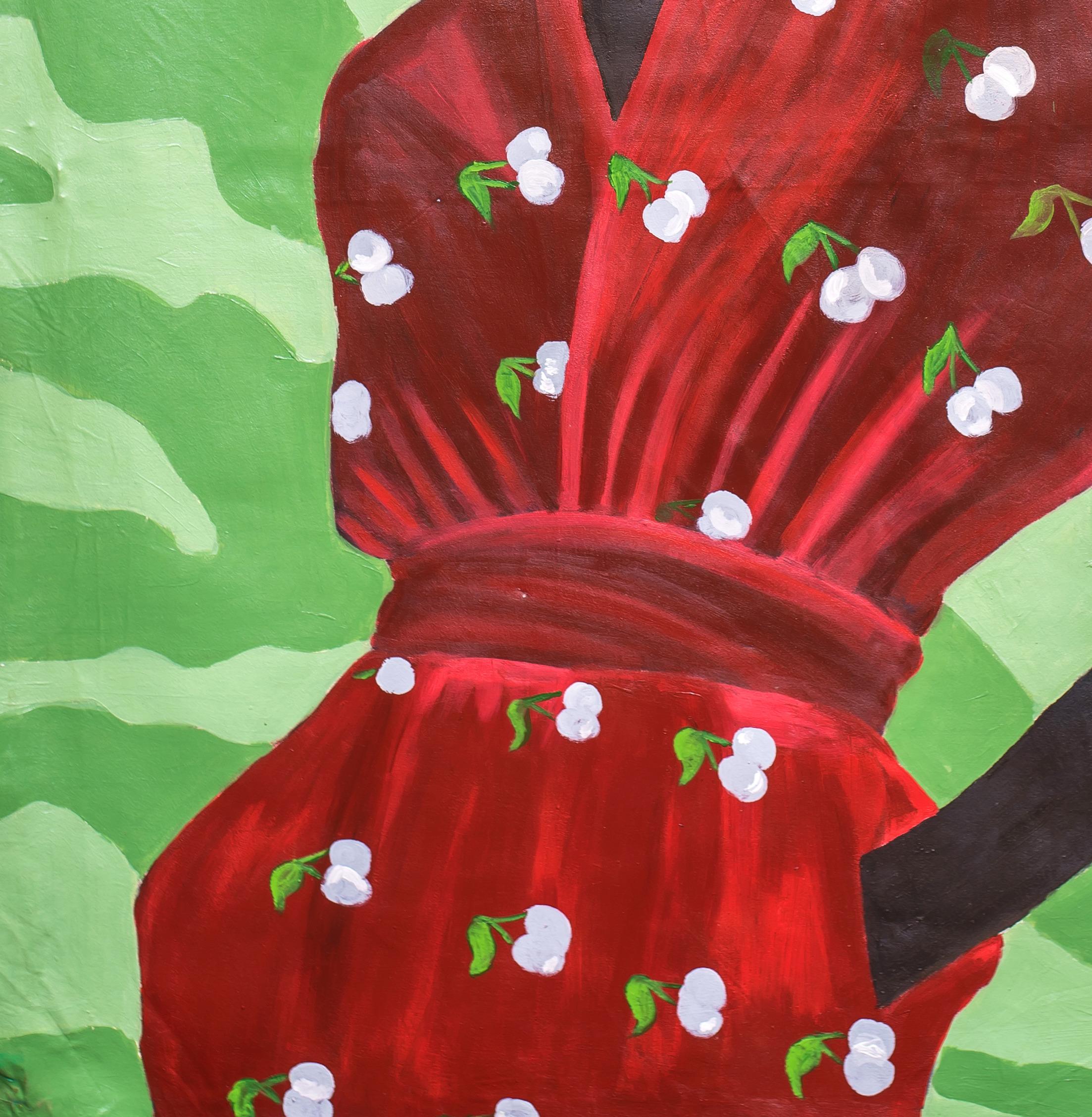 Just a Girl - Contemporary Painting by Olaosun Oluwapelumi