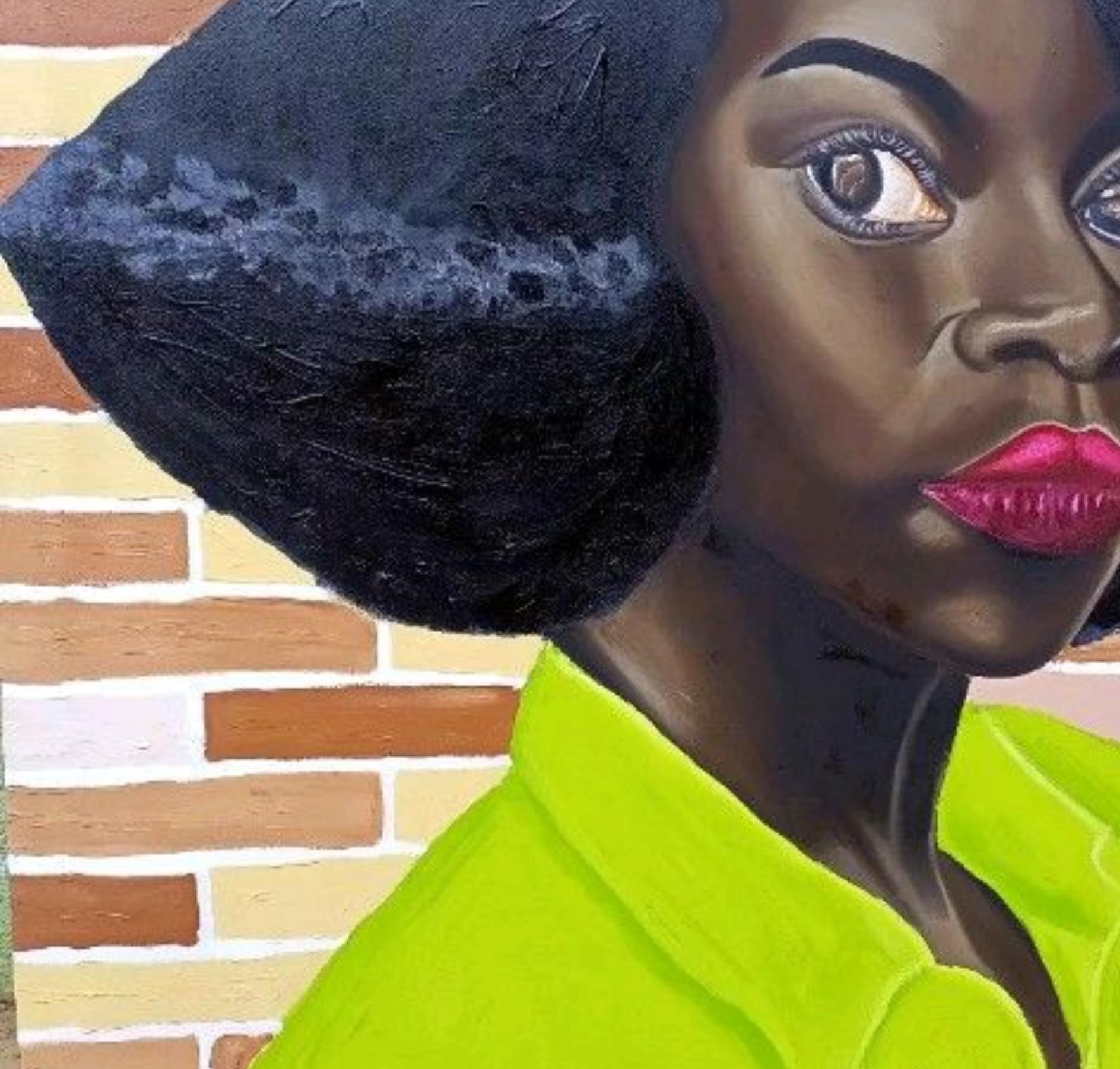Look At My Hair, This is Who I Am - Contemporary Painting by Olaosun Oluwapelumi