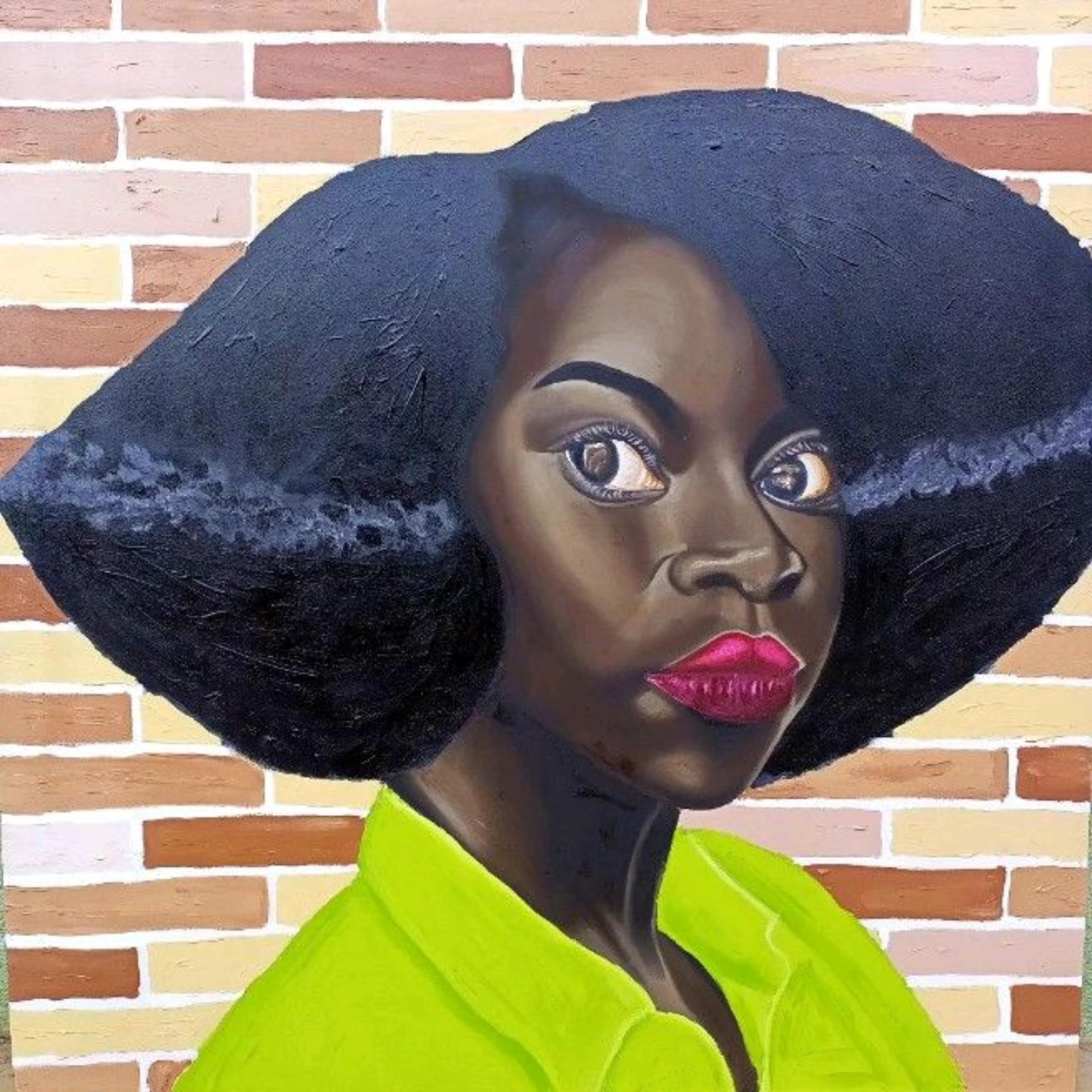 Olaosun Oluwapelumi Figurative Painting - Look At My Hair, This is Who I Am