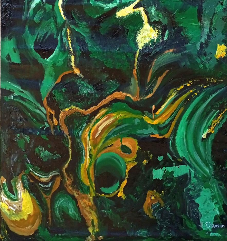 Non è il momento di avere paura - Abstract Painting Nero di Olaosun Oluwapelumi