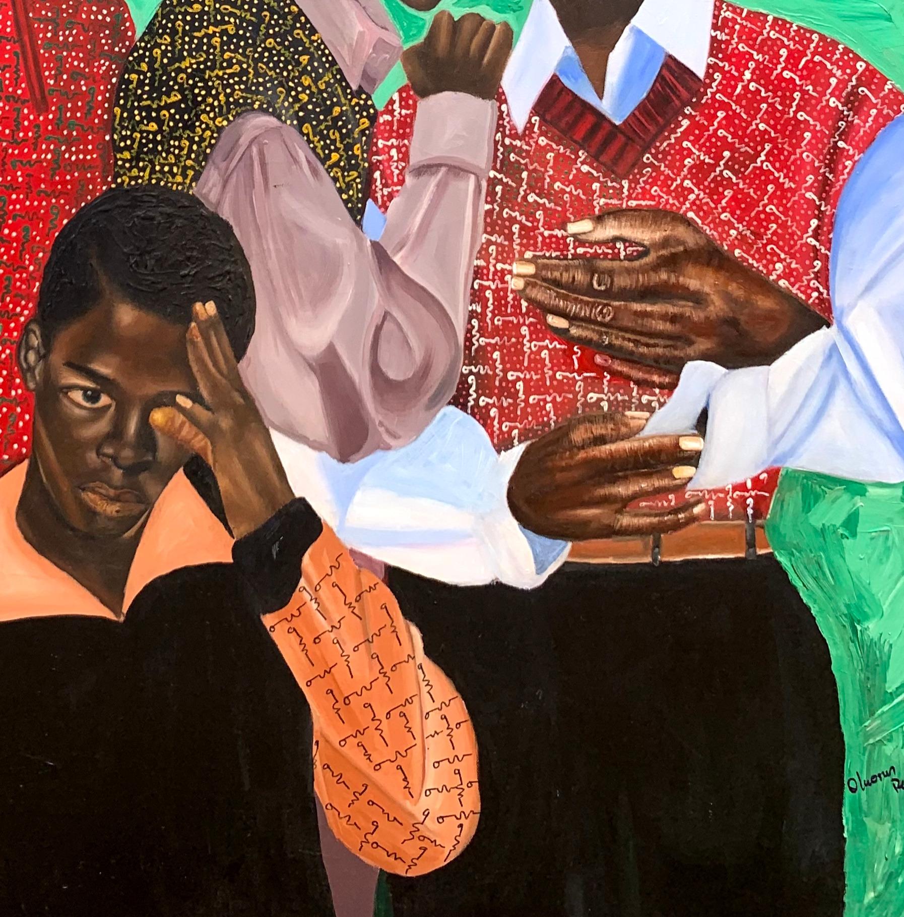 Solid Backbone -Siglo XXI, Contemporáneo, Retrato figurativo, Hombres aman lo moderno en venta 1