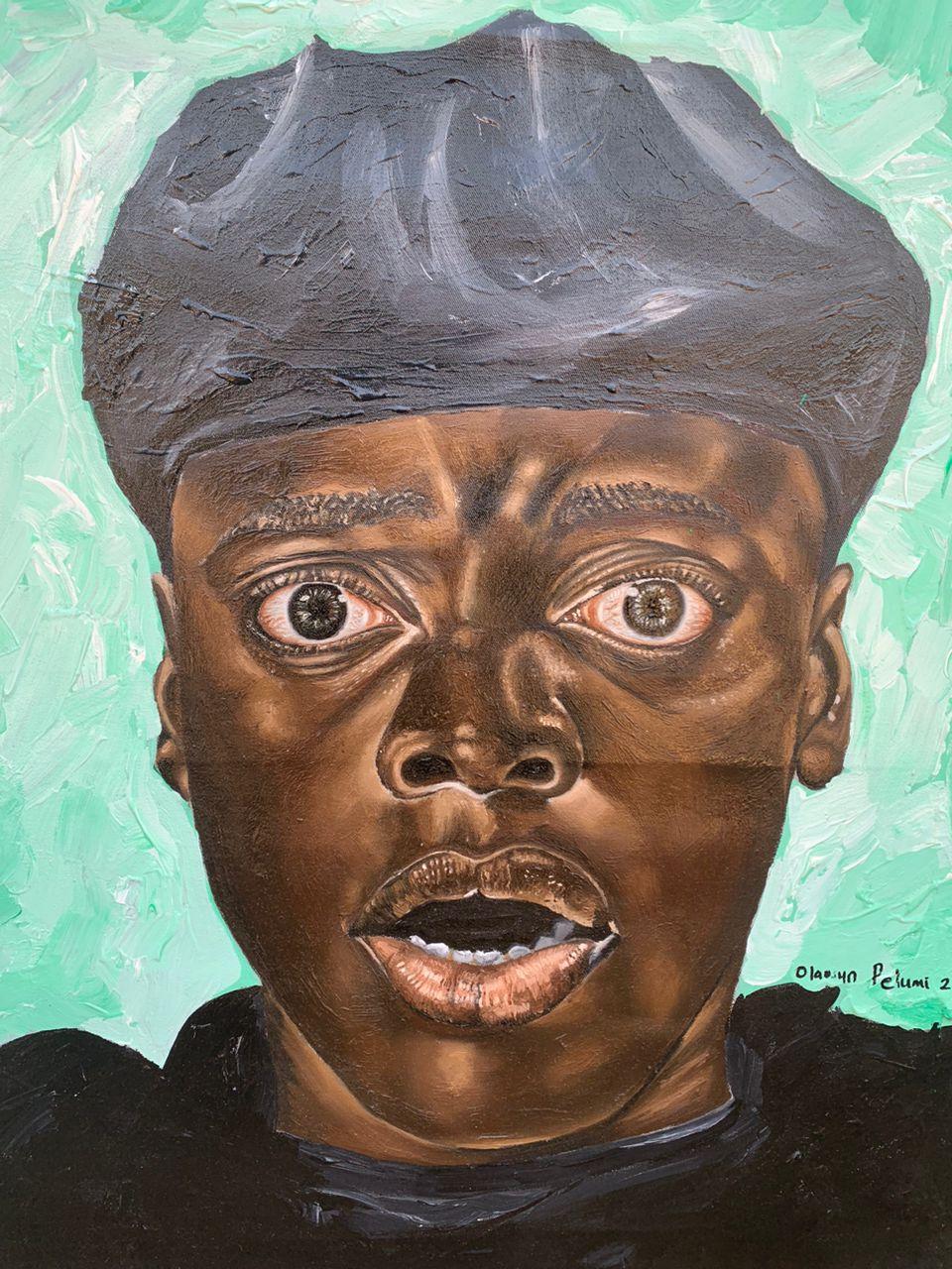Questo passerà 1  - 21° secolo, Contemporaneo, Ritratto figurativo, Uomini, Verde