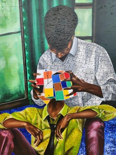 When Time Becomes The Idol - 21st Century, Contemporary, Figurative, Rubik Game